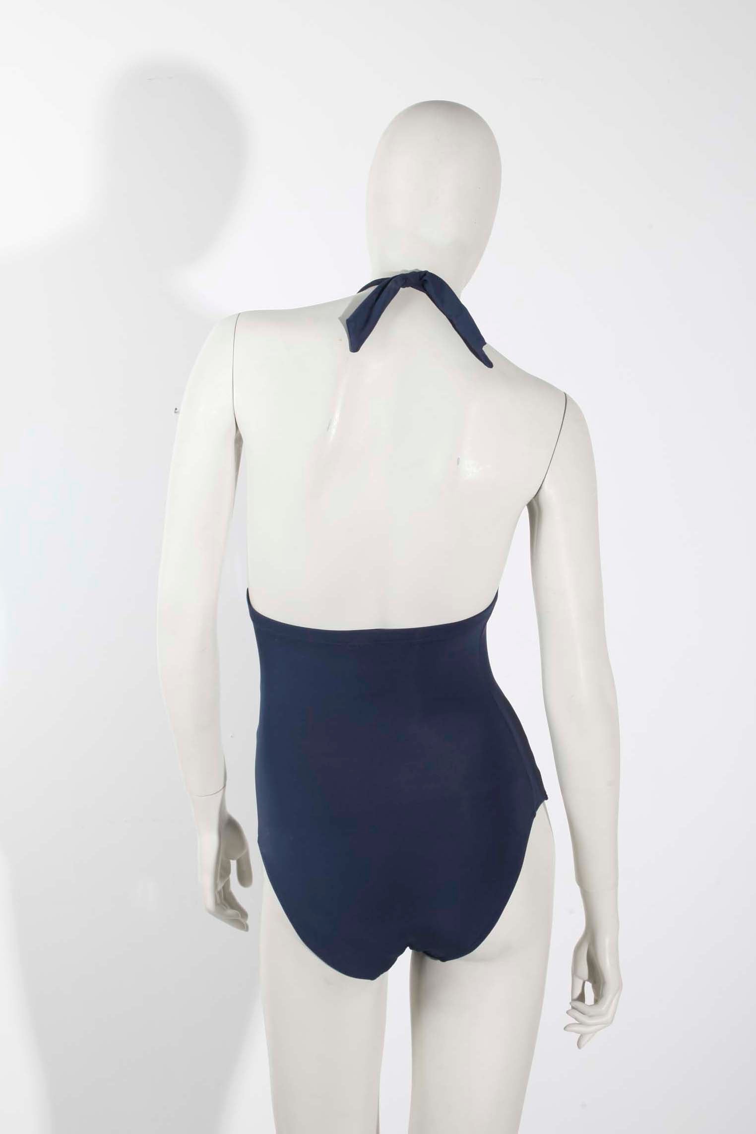 Navy Blue Halterneck Swimsuit