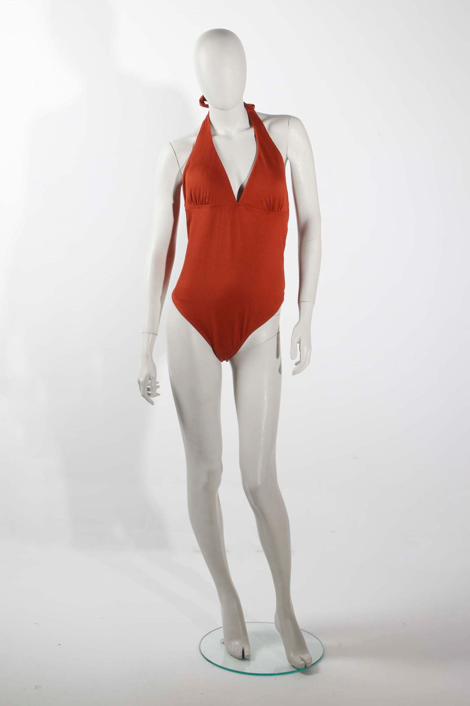 Bronze Textured Halterneck Swimsuit (Large)