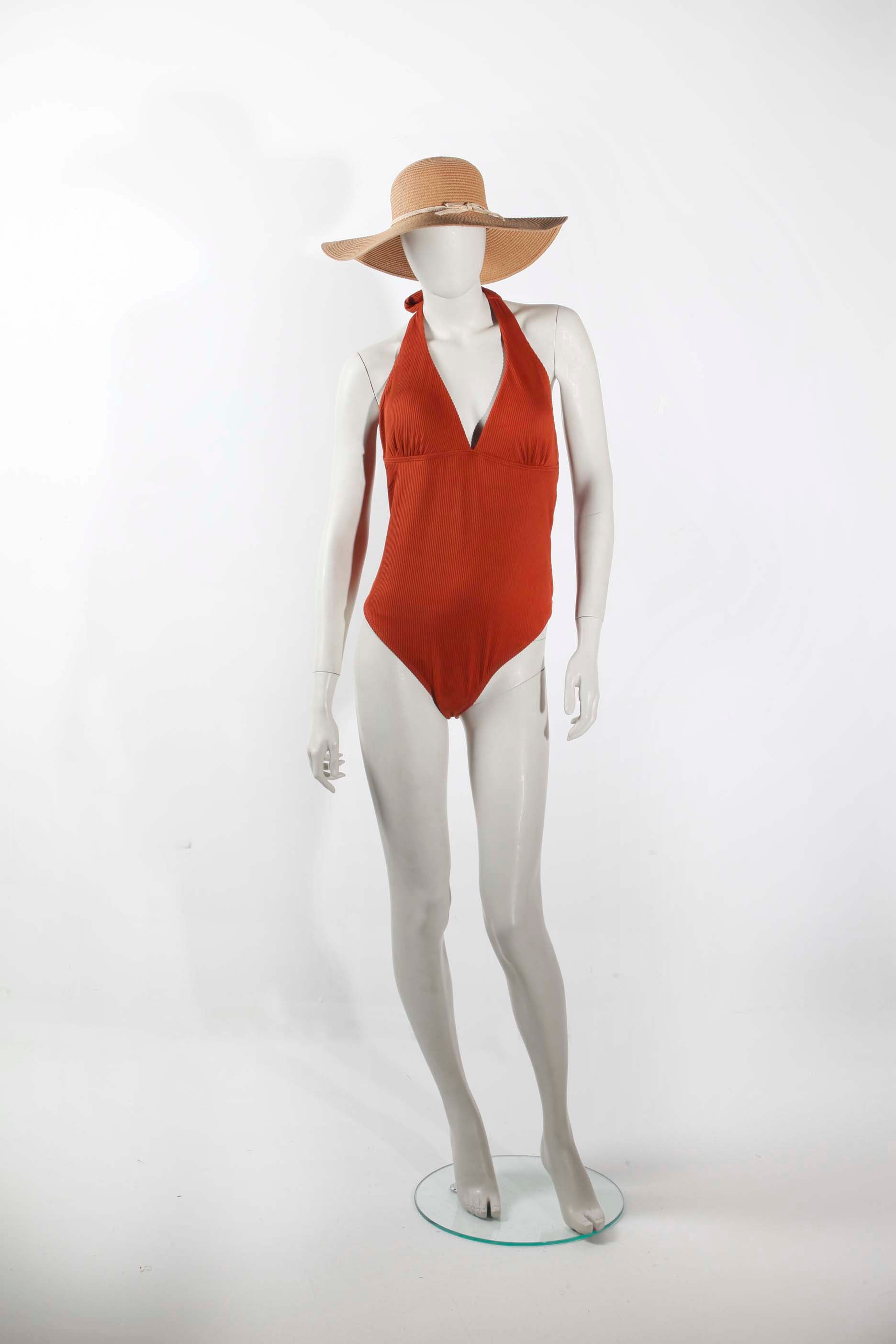 Bronze Textured Halterneck Swimsuit (Large)
