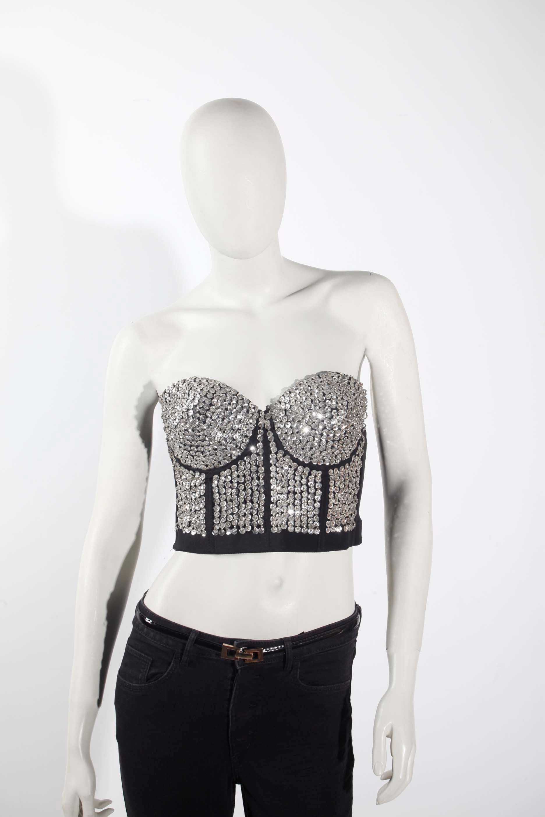 Silver Sequin Bustier (Eu36-38)