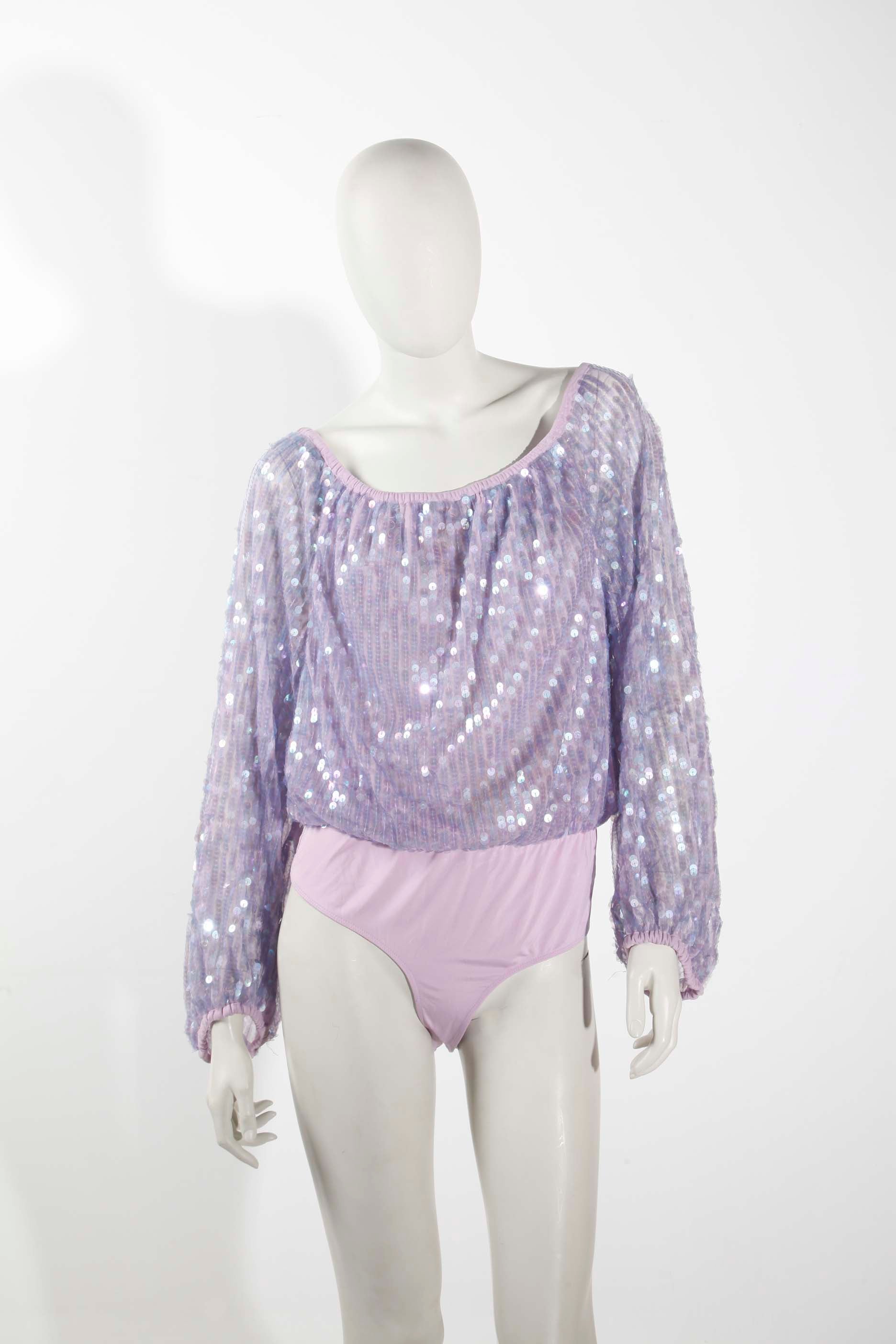 Purple Sequin Bodysuit (Medium)
