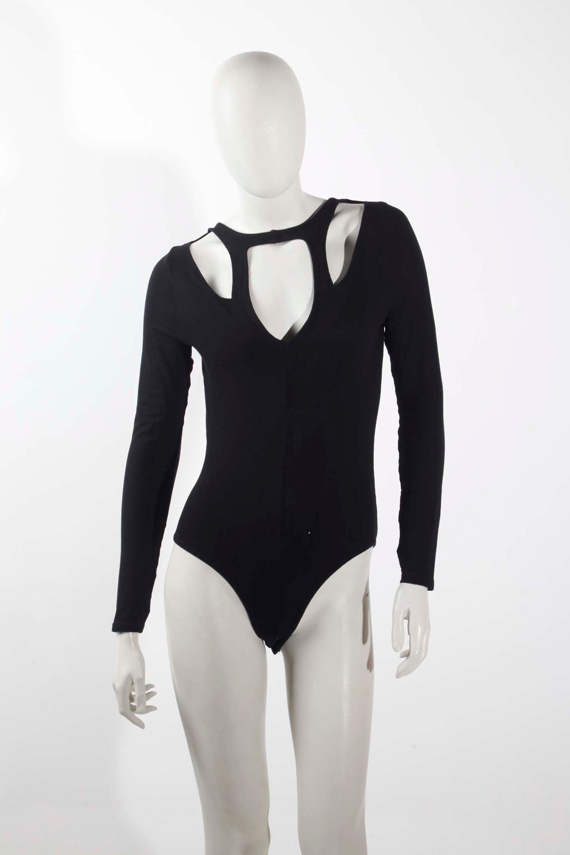 Black Bodysuit with Cutout Shoulders (Eu38-40)