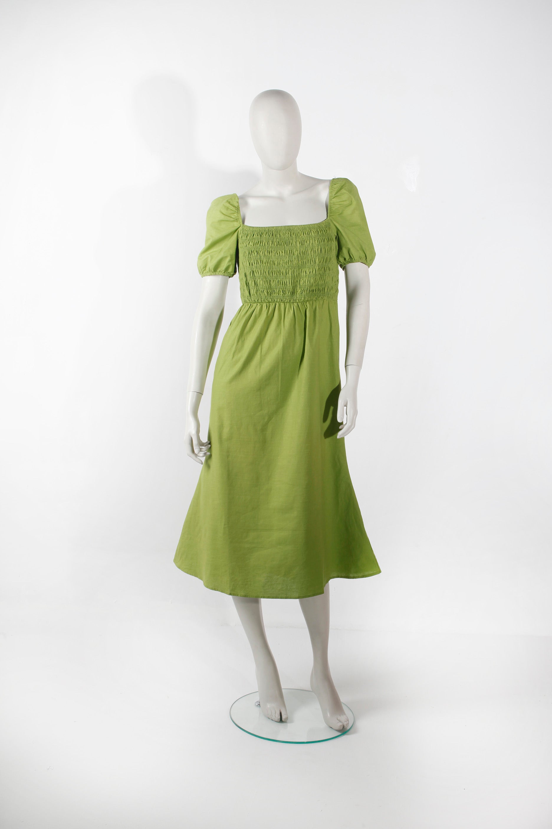 Green Dress with Ruched Top (Eu42)