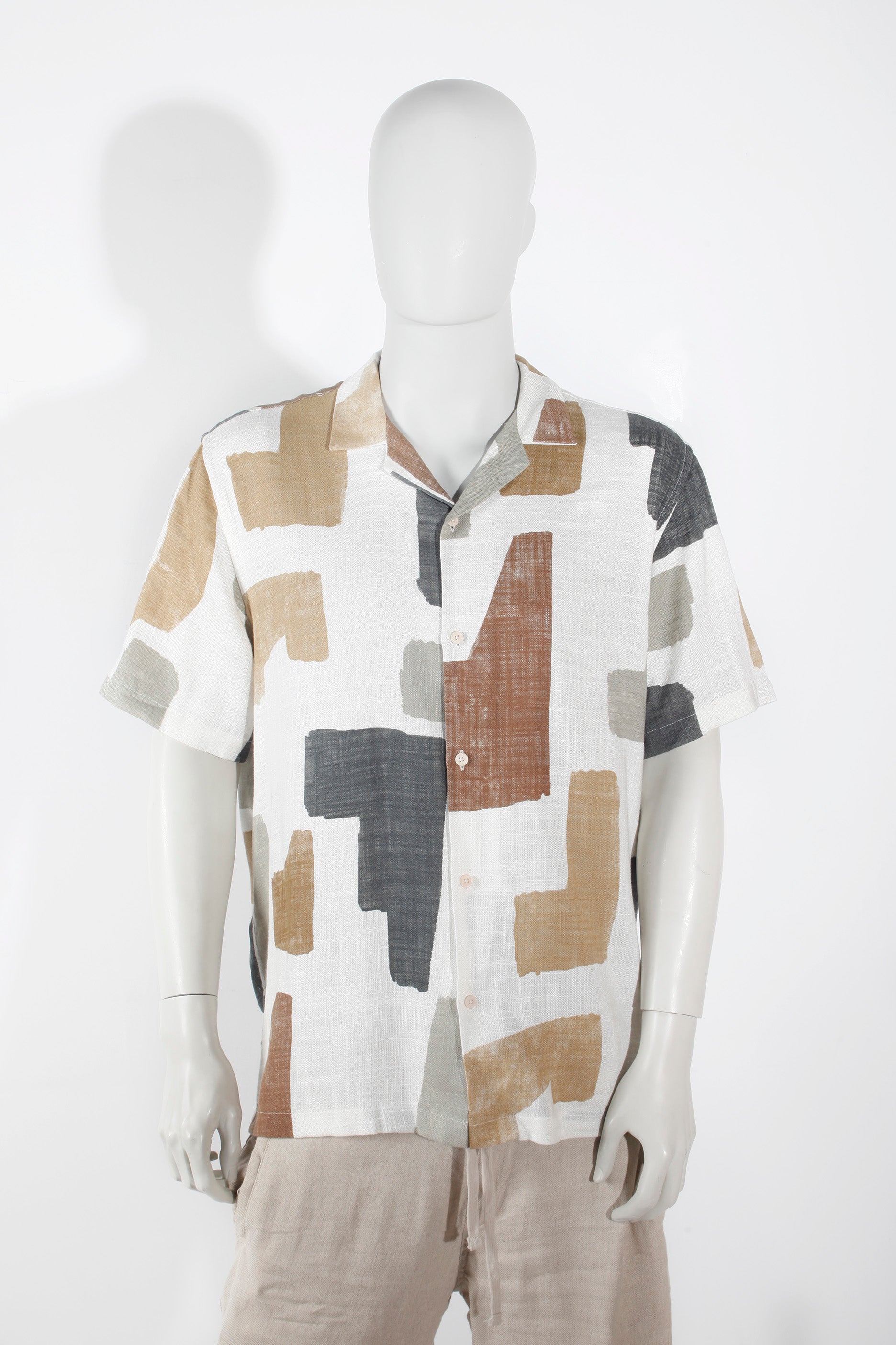 Mens Abstract Printed Shirt (Medium)