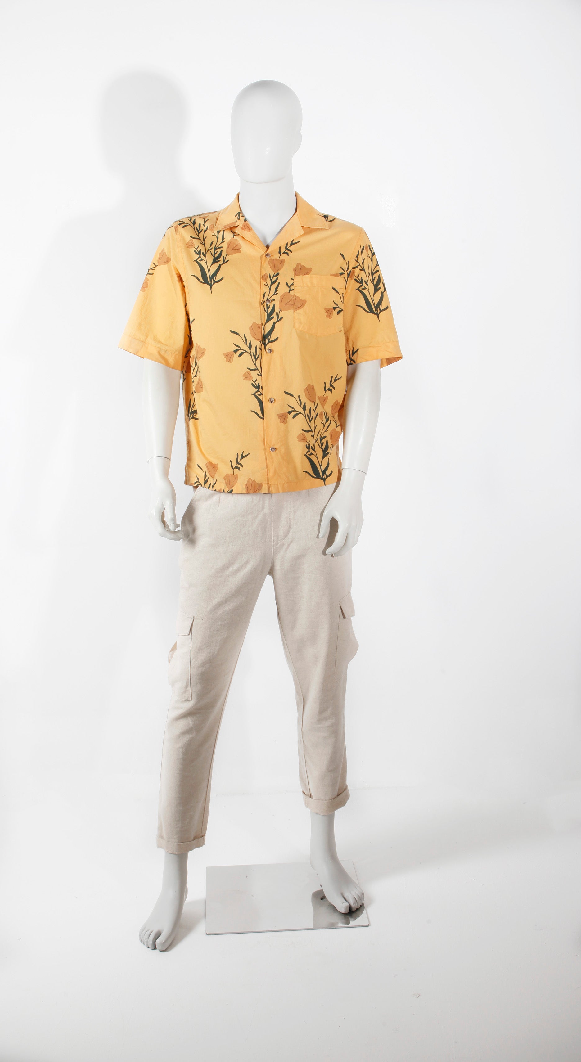 Mens Yellow Print Shirt (Small)