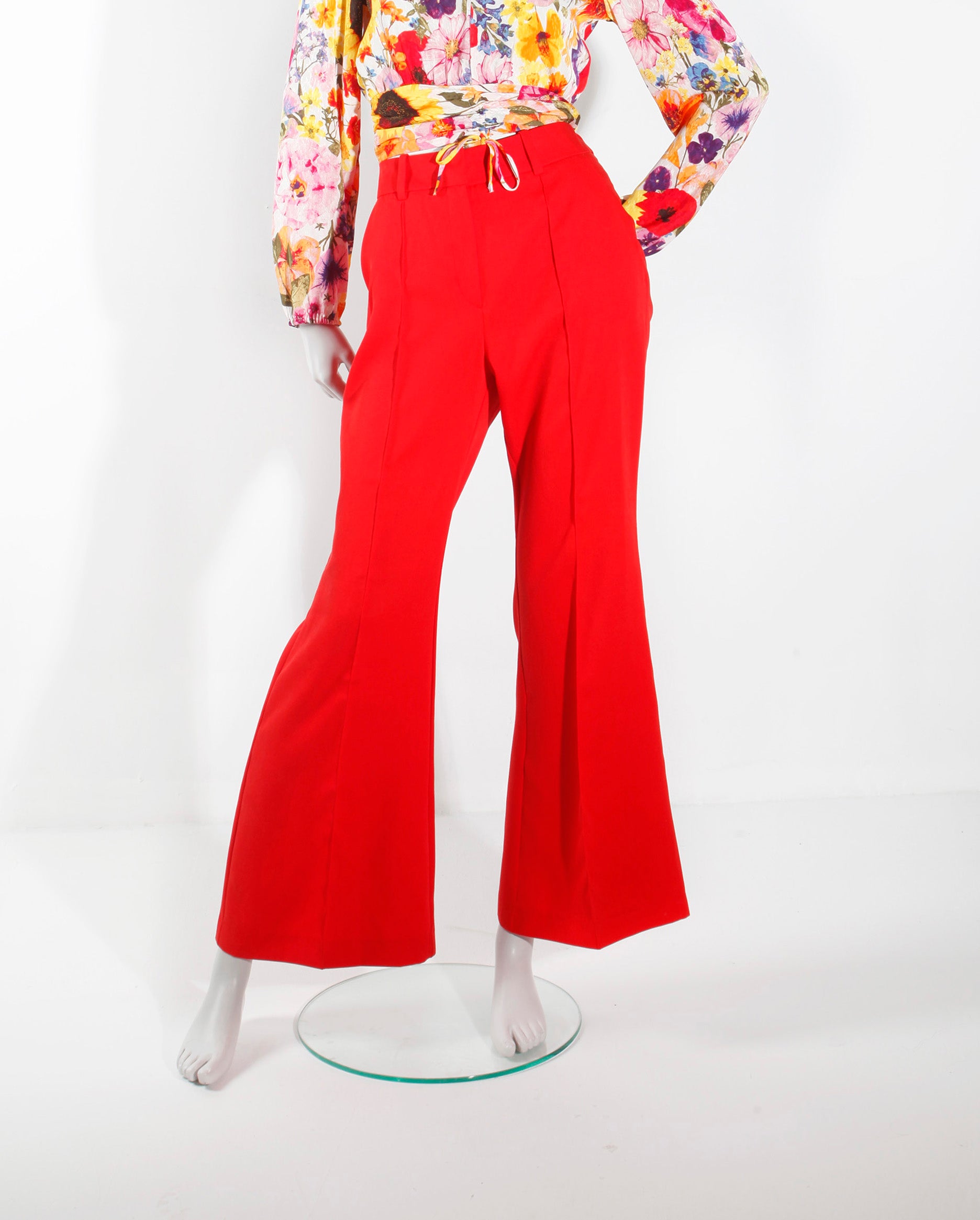Red Wide-leg Trousers (Eu40)