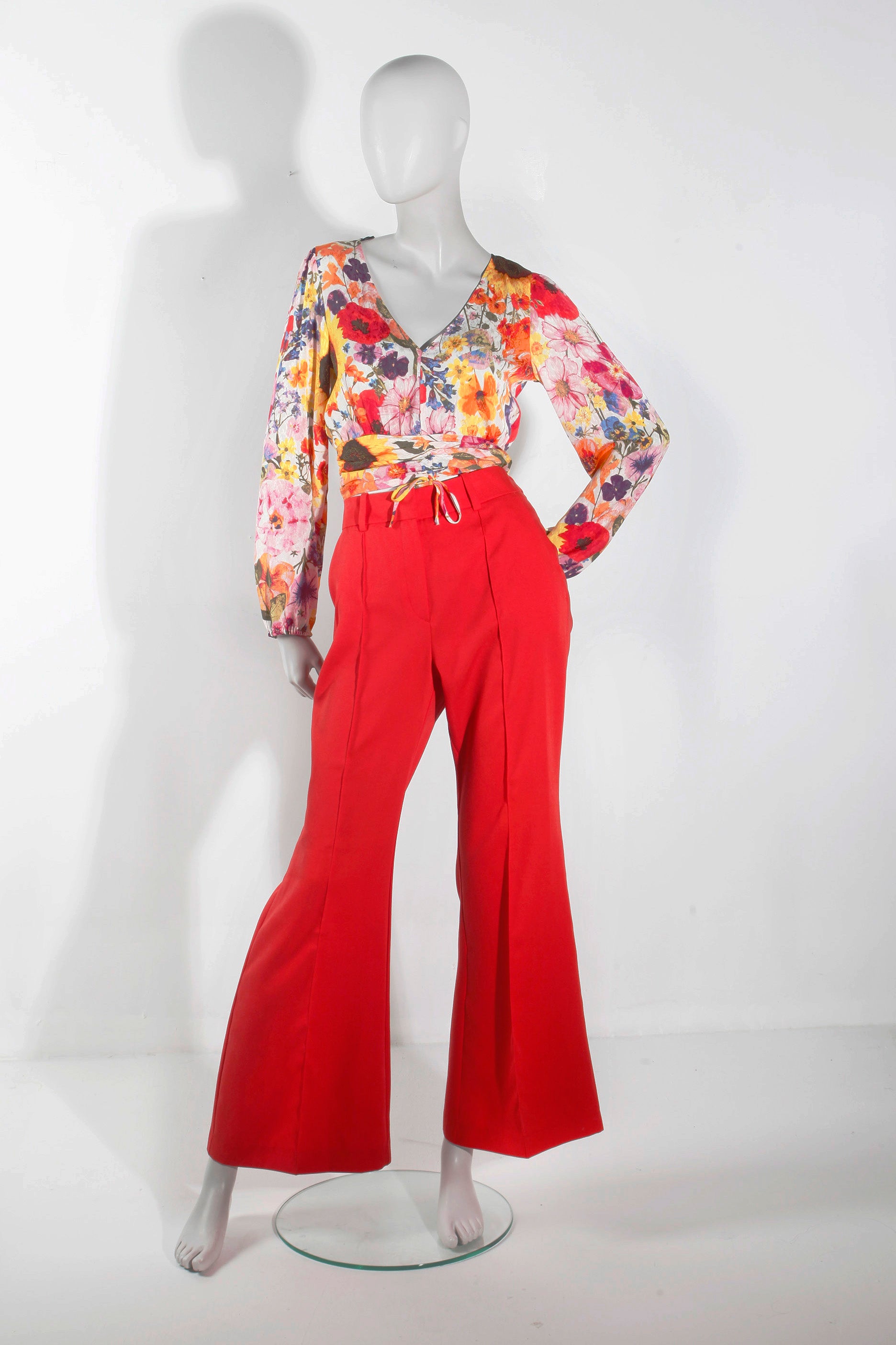Red Wide-leg Trousers (Eu40)