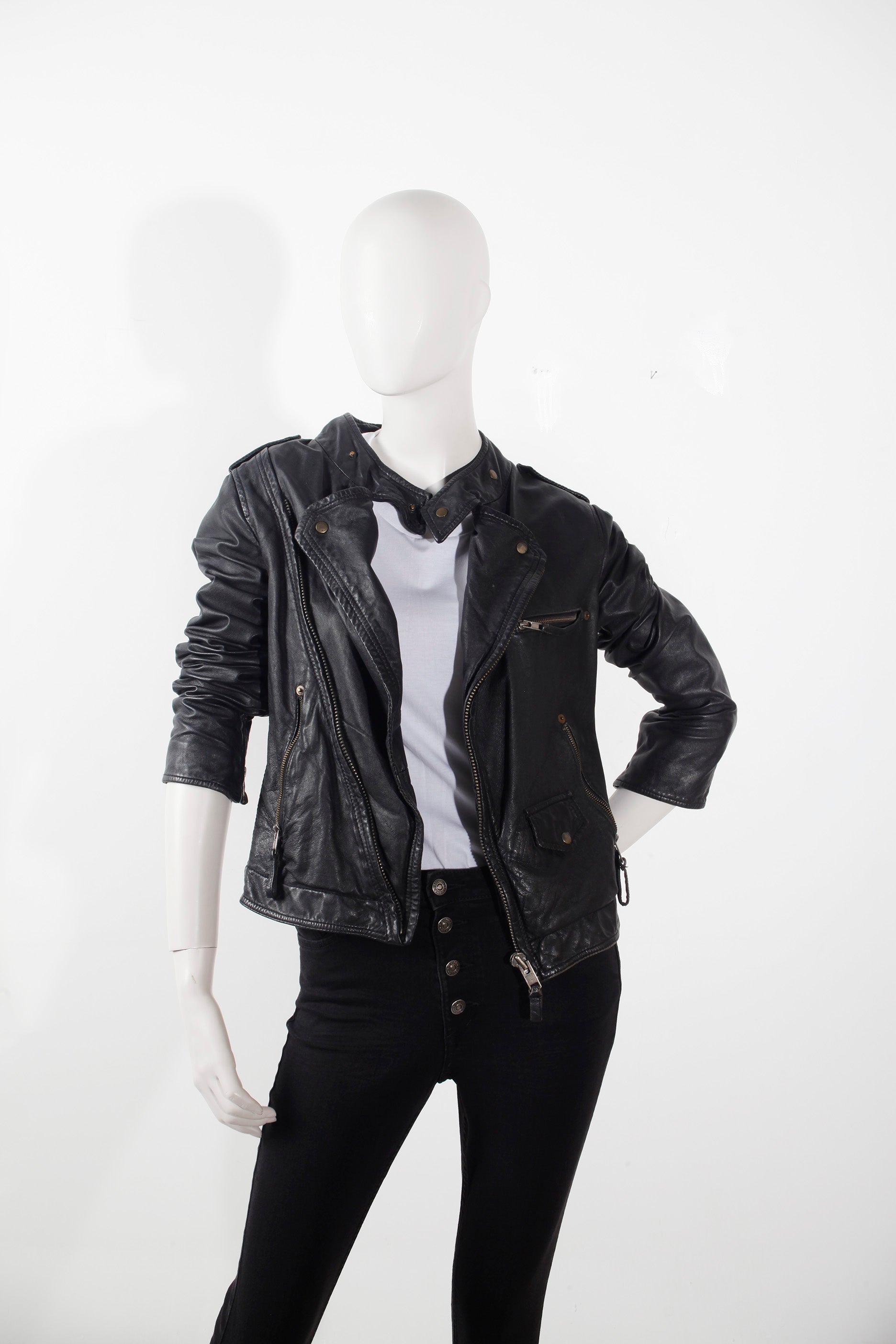Womens Leather Biker Jacket