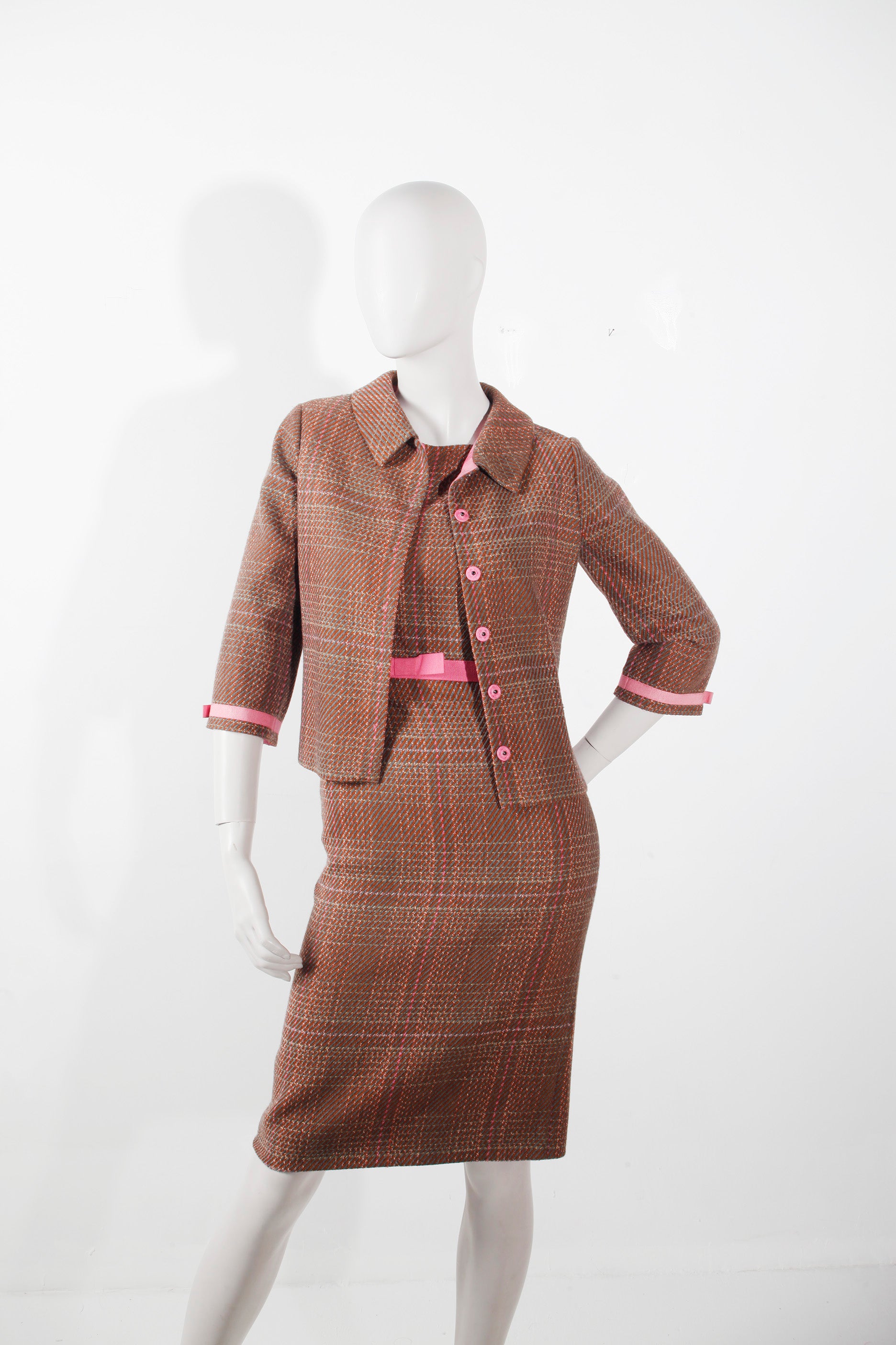 Retro Style Tweed Co-ord Jacket and Dress