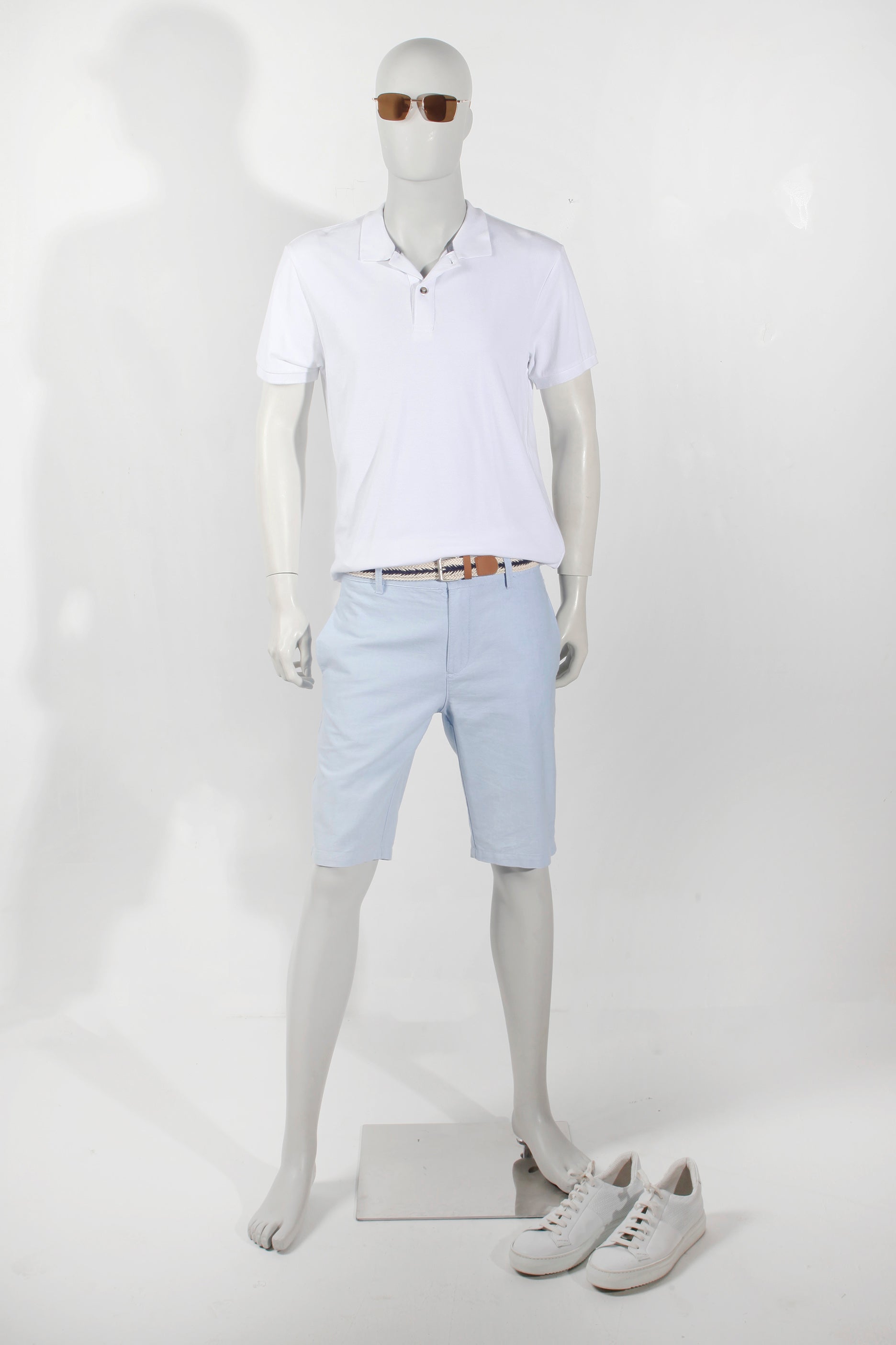 Mens White Polo Shirt (Large)