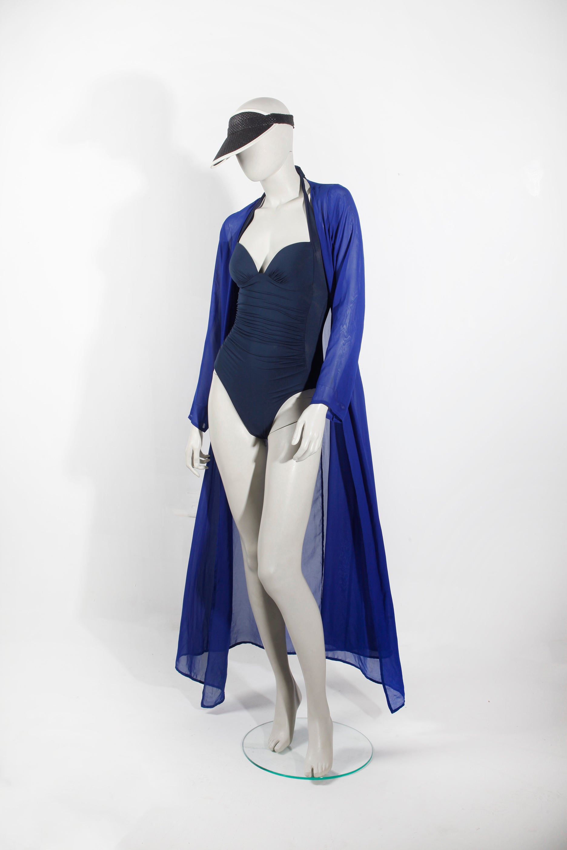 Cobalt Blue Long Open Beach Kaftan