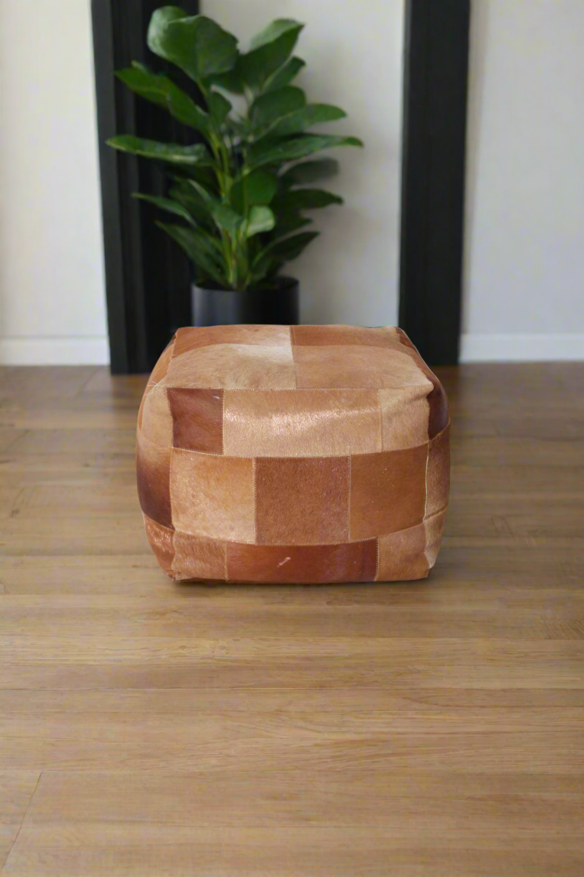 Patchwork Leather Pouf (2PCS AVAILABLE)