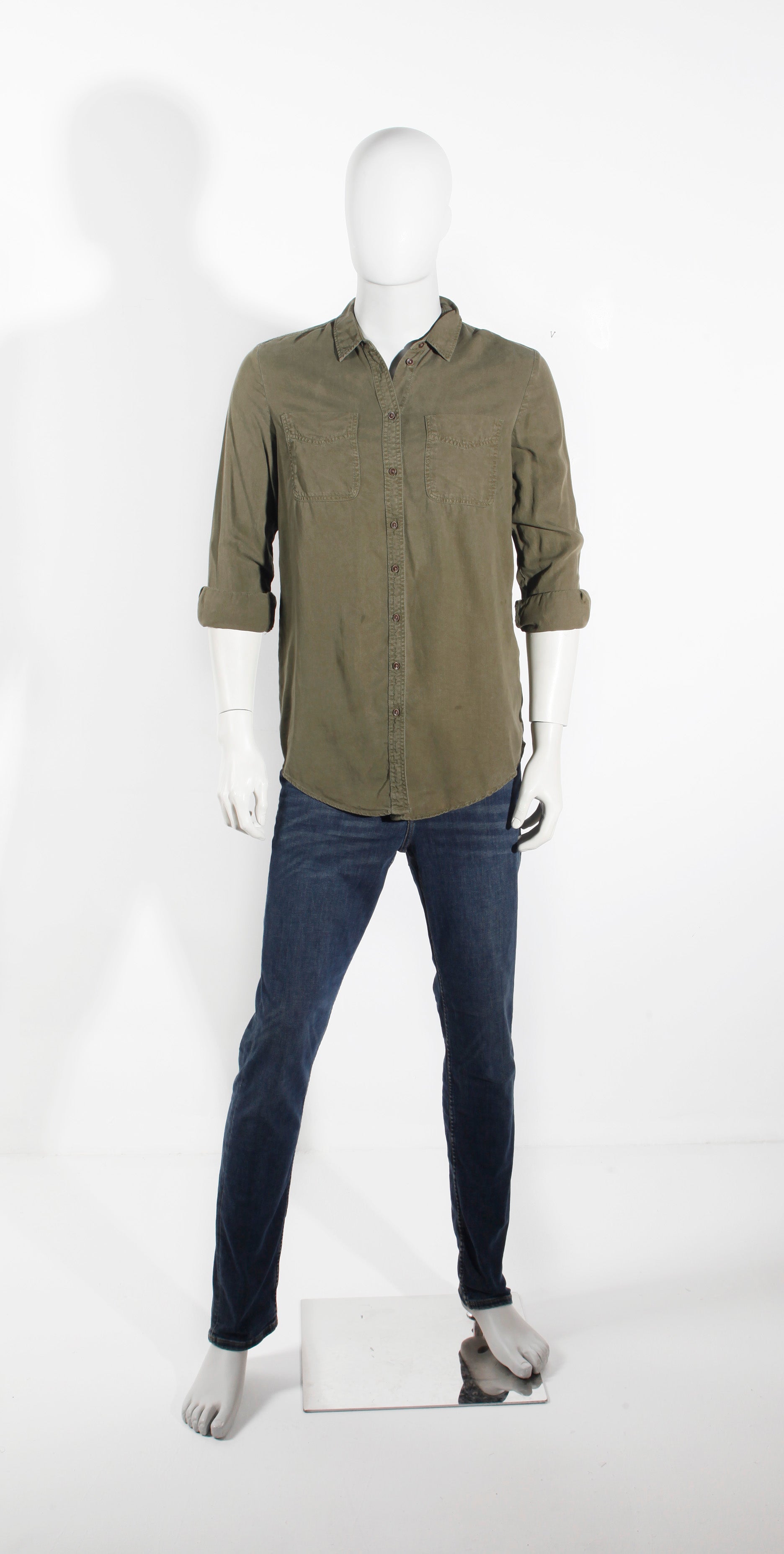 Mens Khaki Green Shirt (Medium)