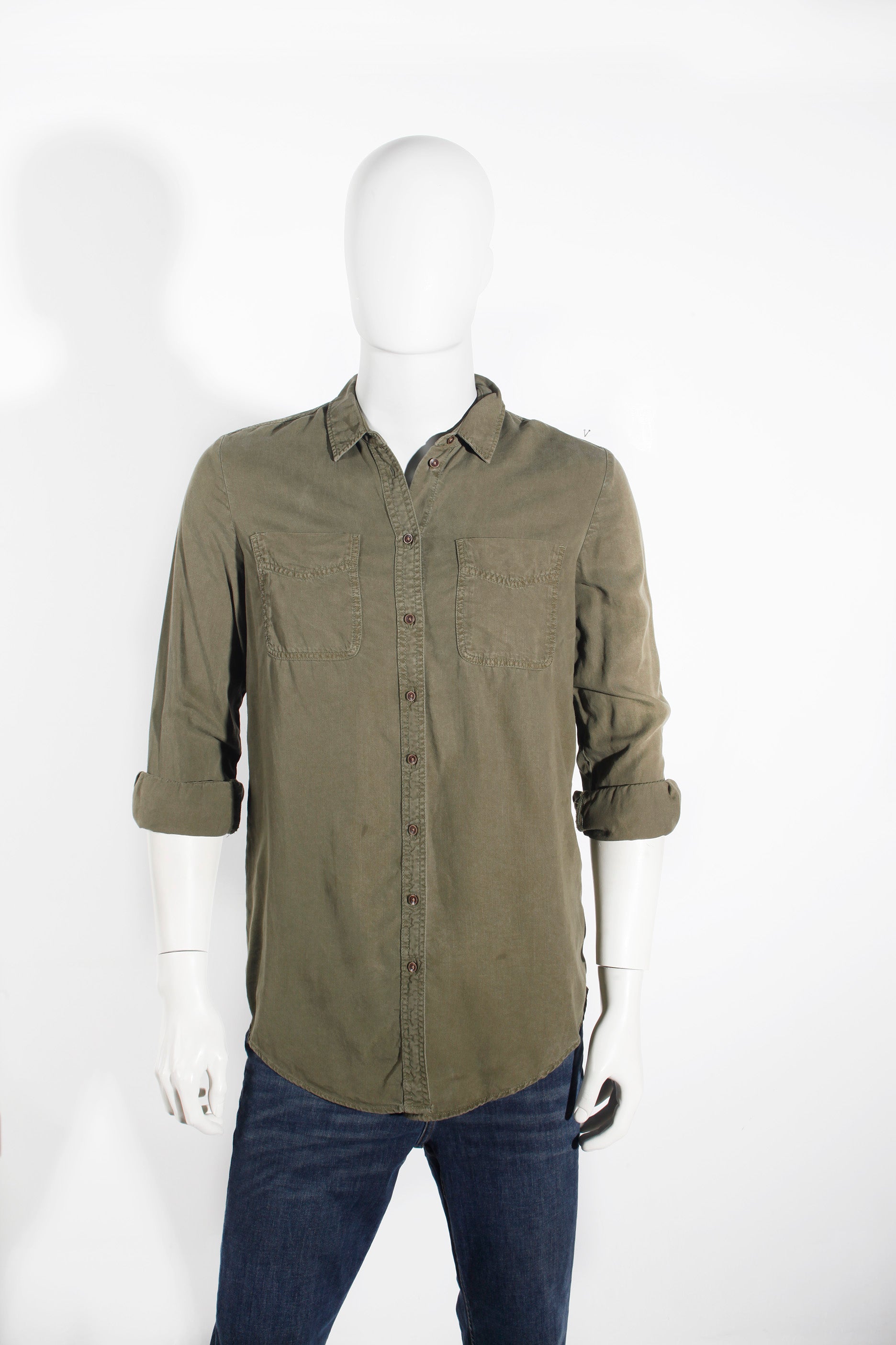 Mens Khaki Green Shirt (Medium)