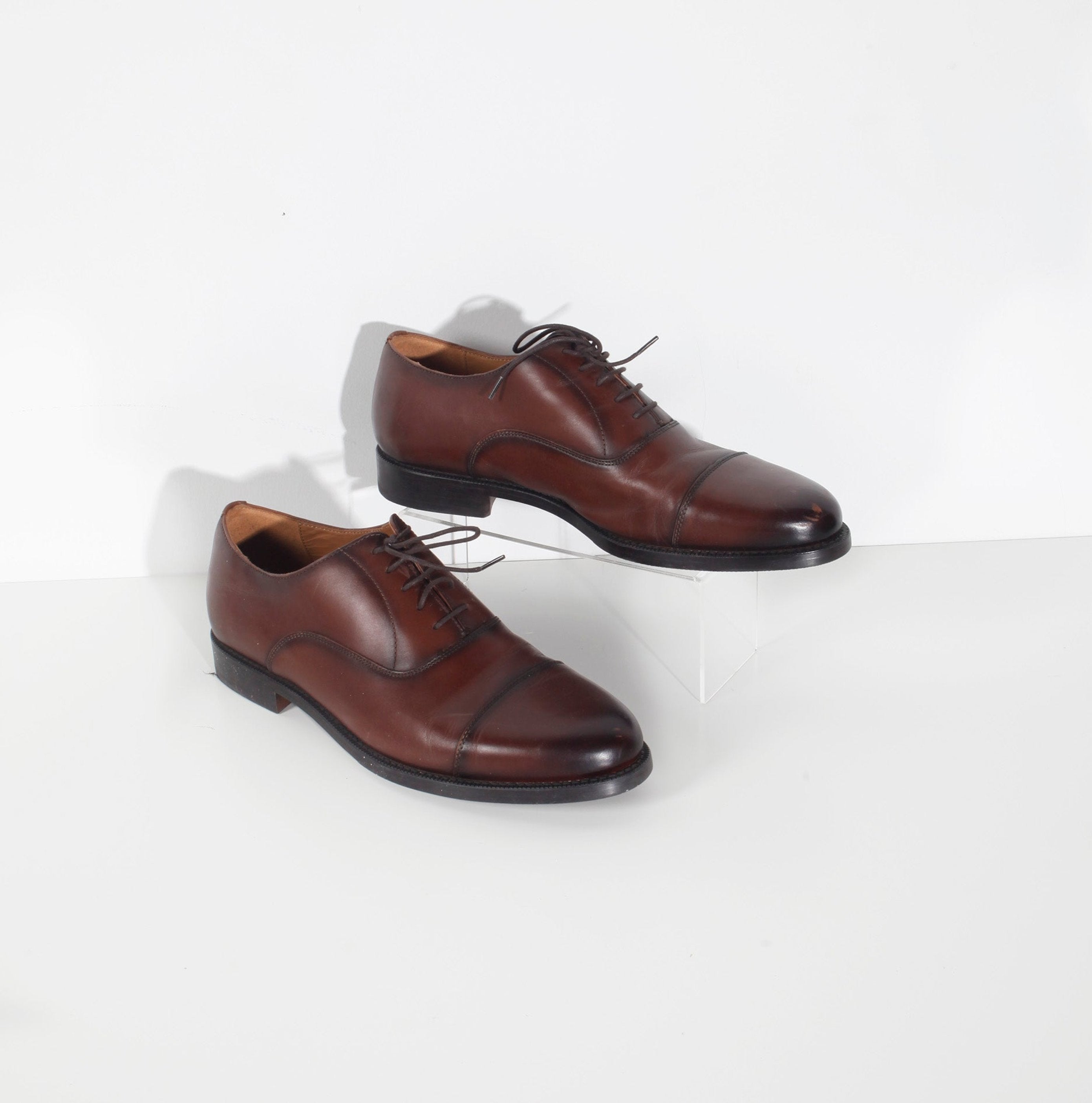 Mens Brown Leather Derby Shoes (Eu45)