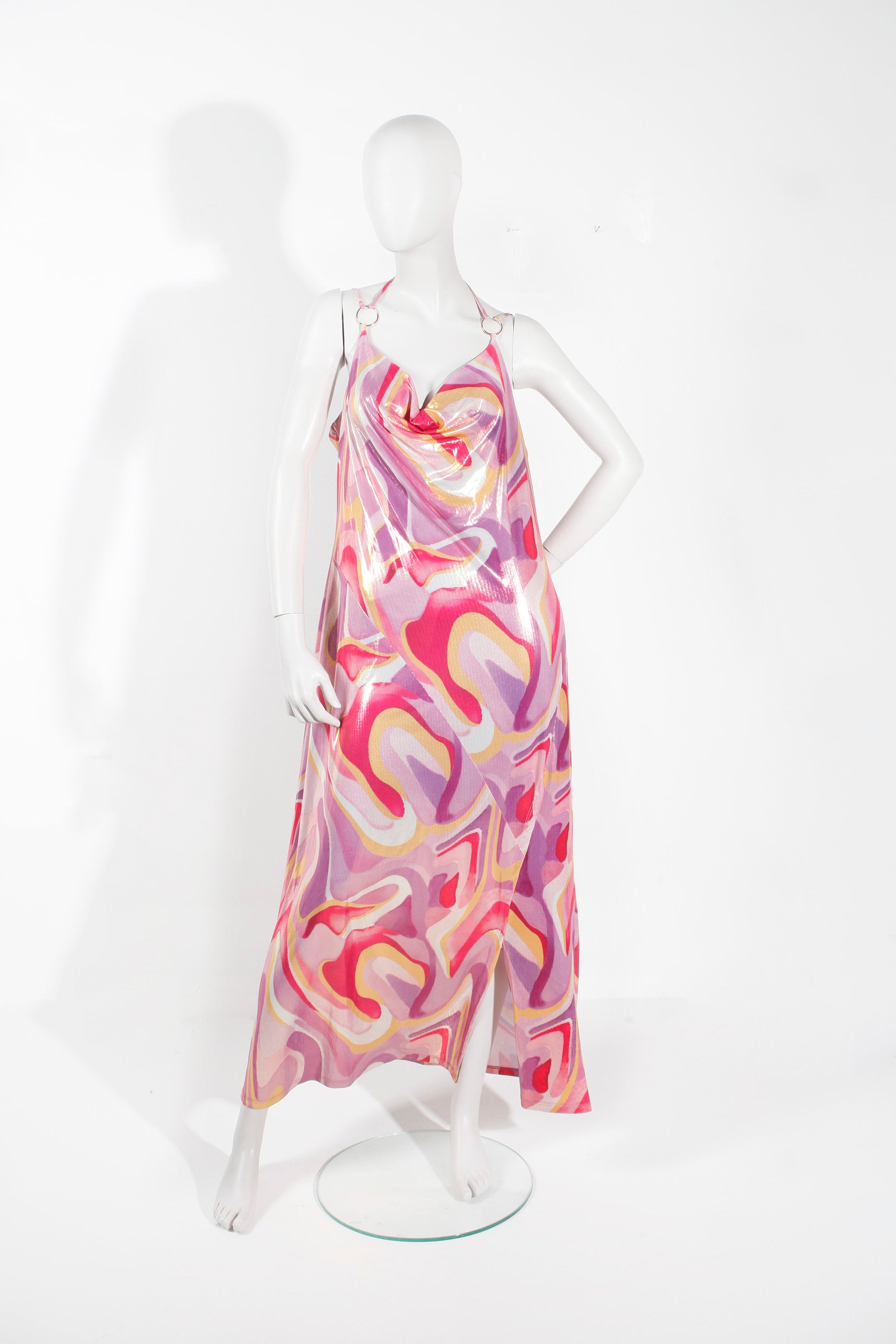 Retro Print Shiny Dress (Small)