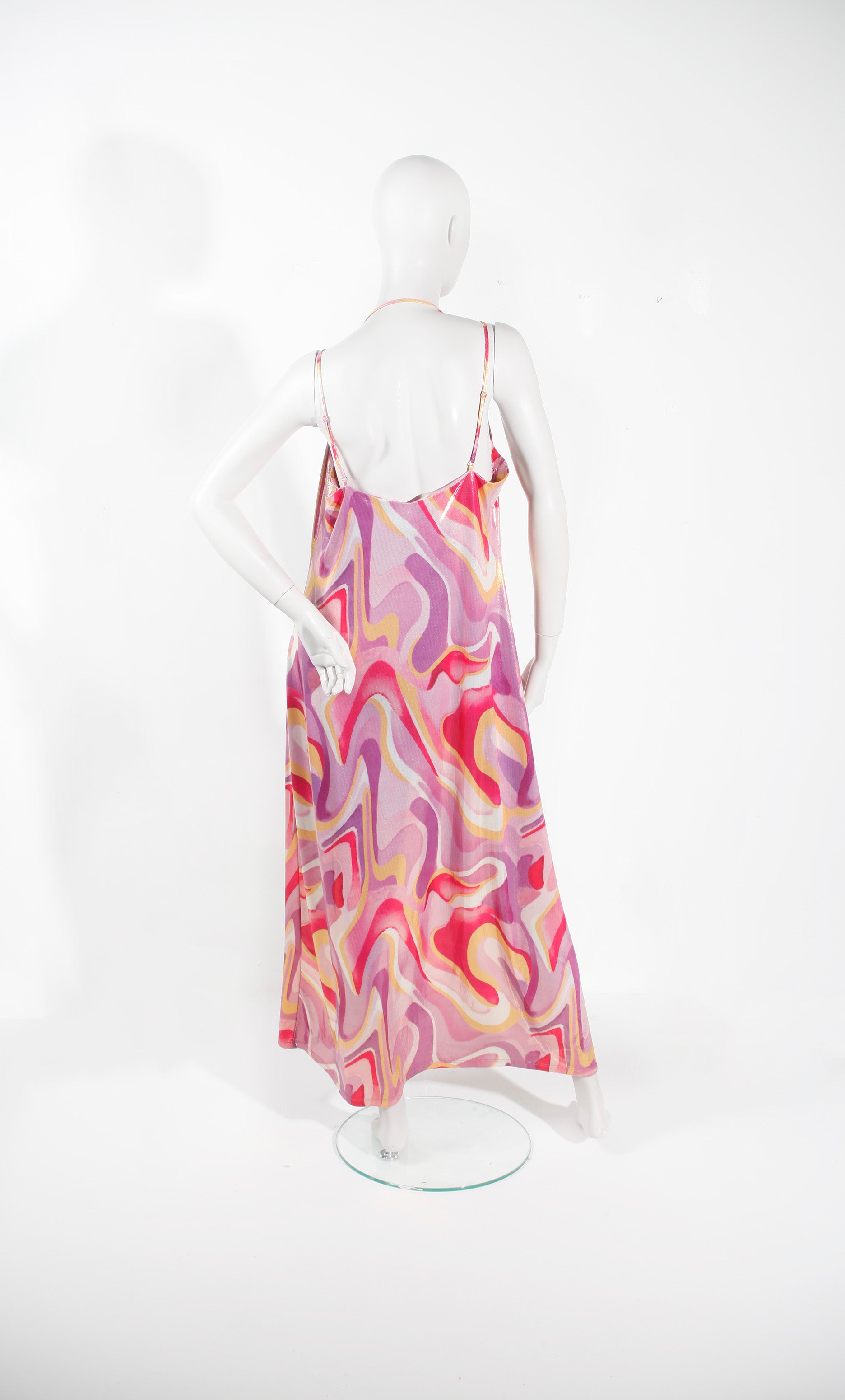 Retro Print Shiny Dress (Small)