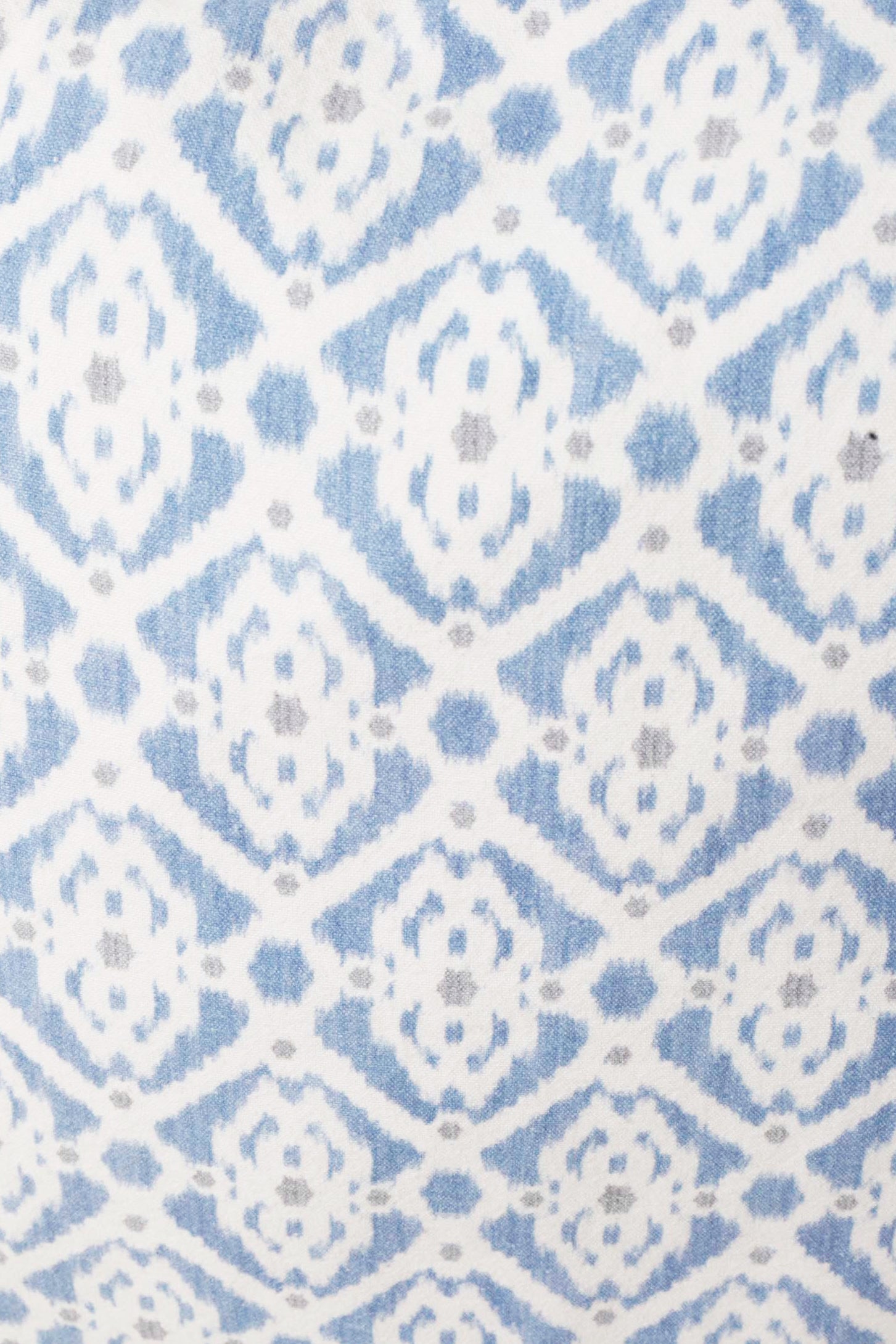 Blue Printed Fabric Ottoman