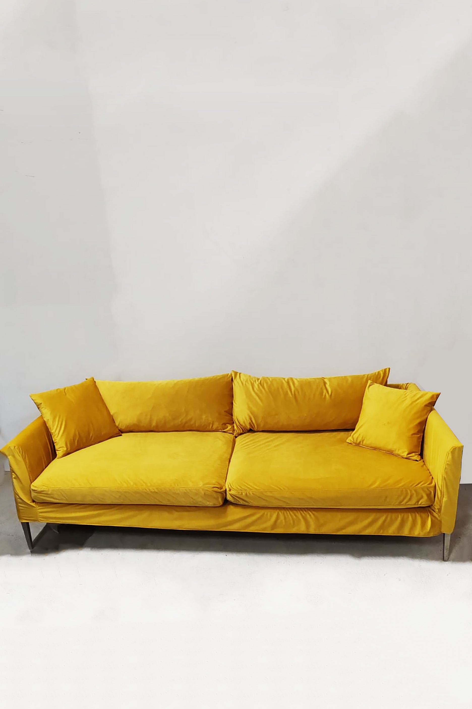 Mustard Yellow Velvet Sofa