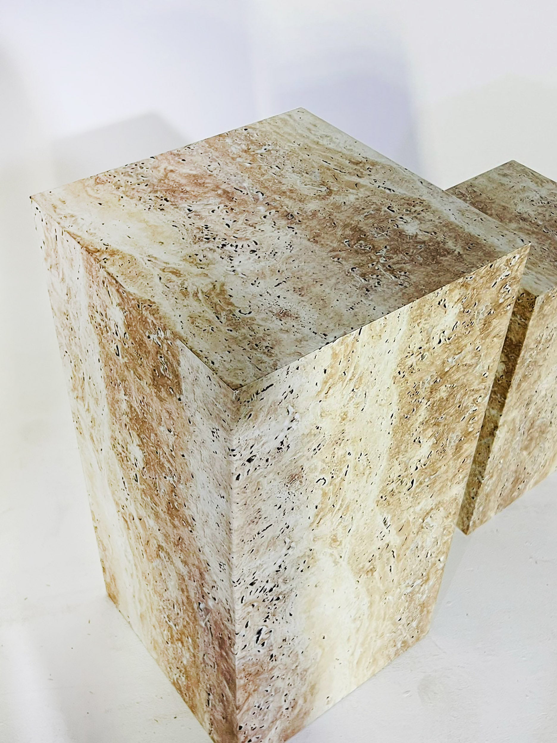 Travertine Marble Effect Block Plinths