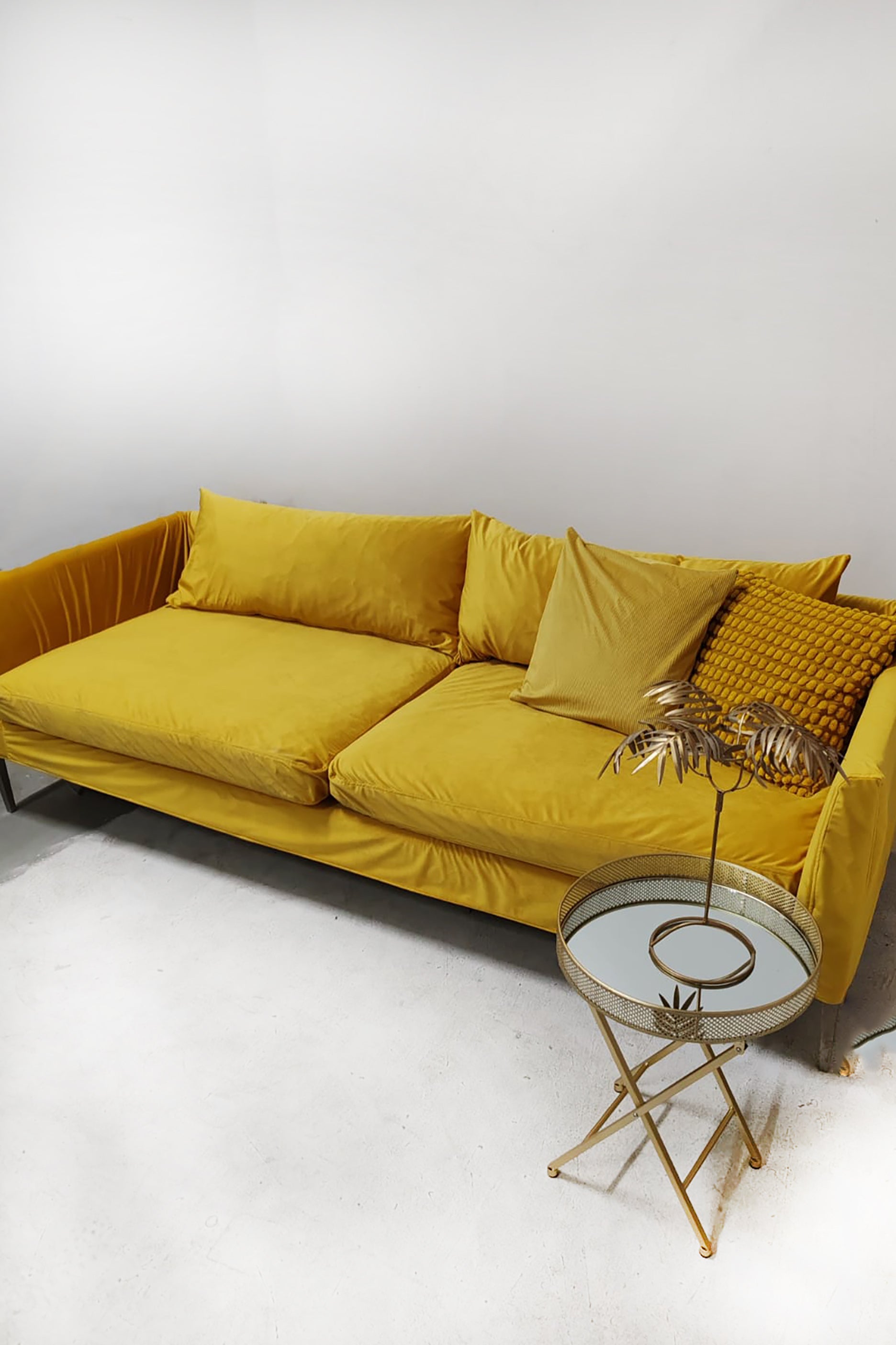 Mustard Yellow Velvet Sofa