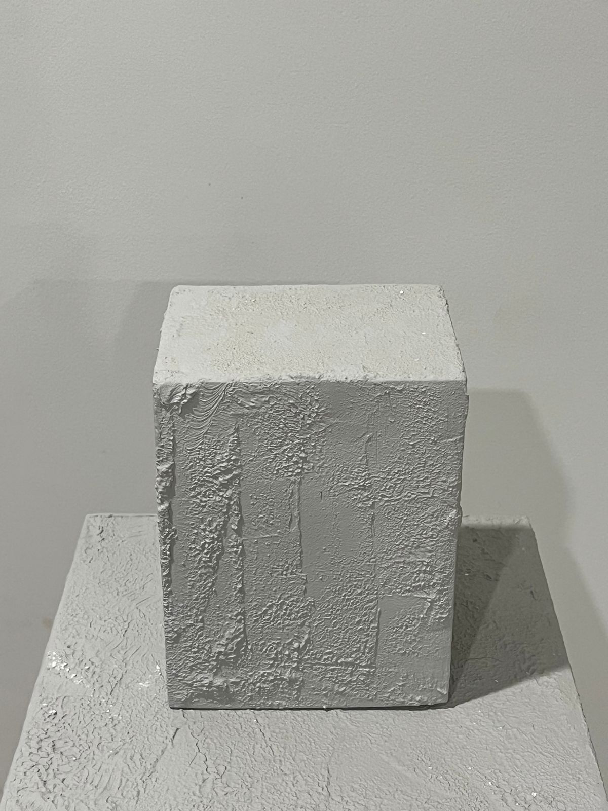 Set of 2 Small Concrete Plinths in Grey