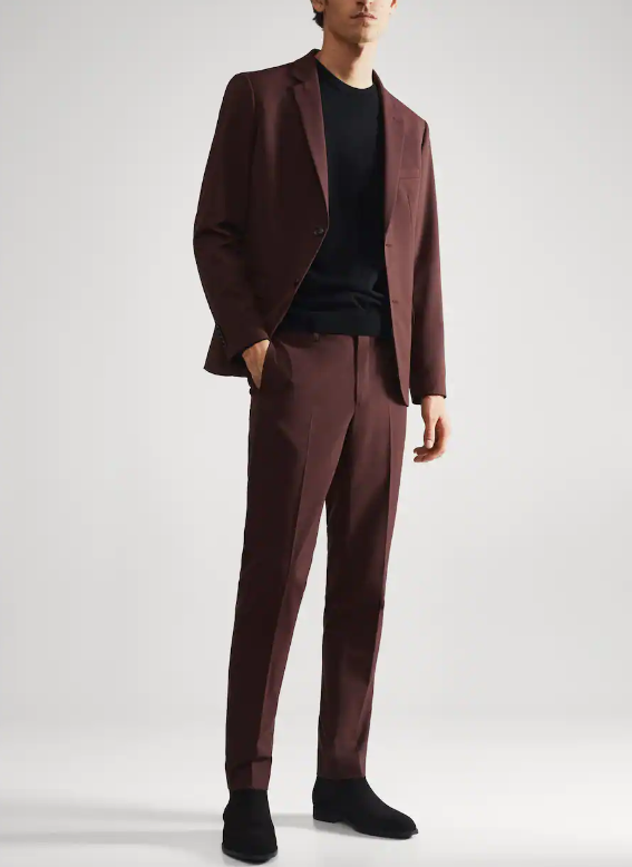 Maroon Slim Fit Suit (Eu50/W32)