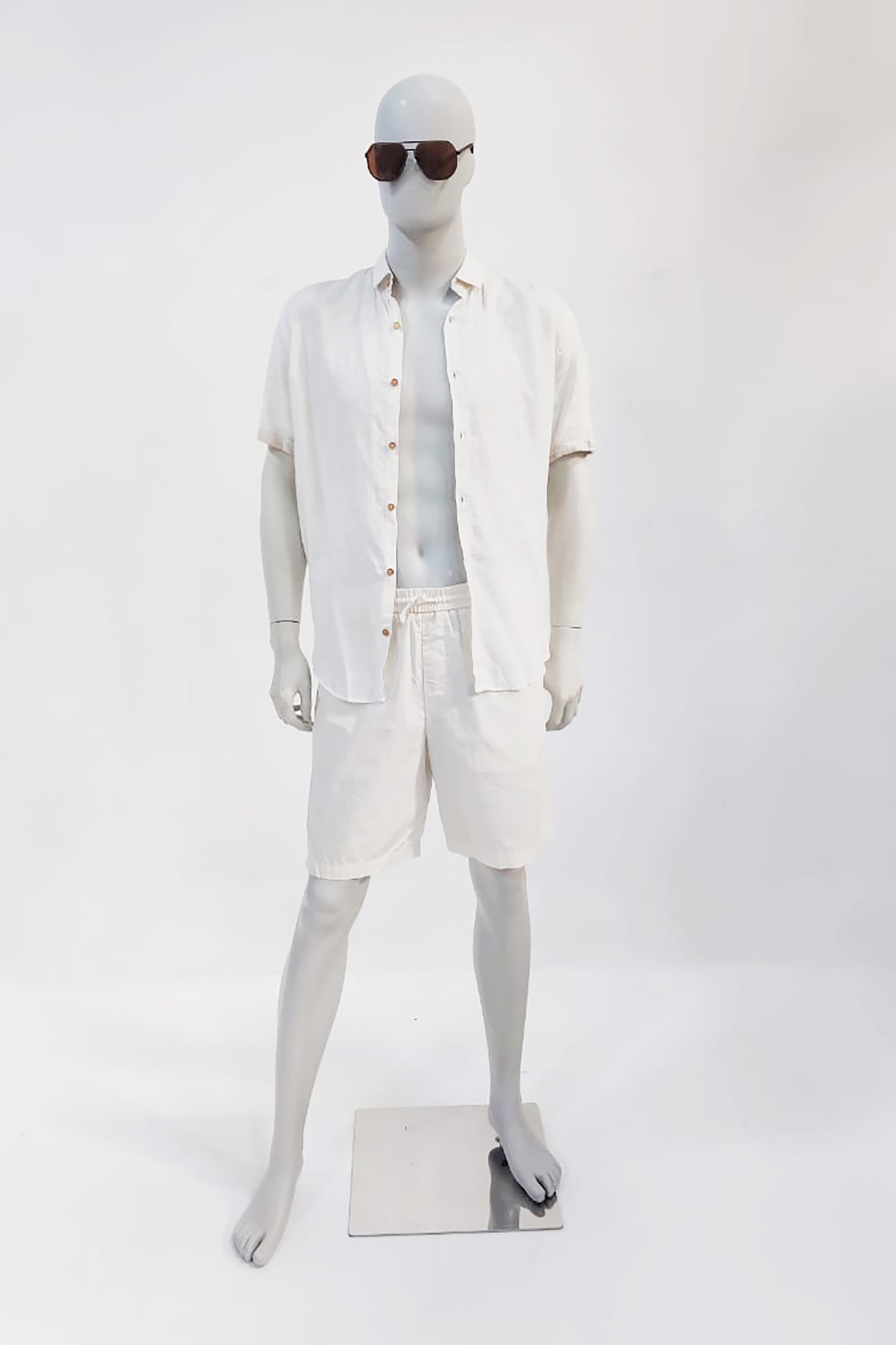 White Drawstring Shorts (Medium)
