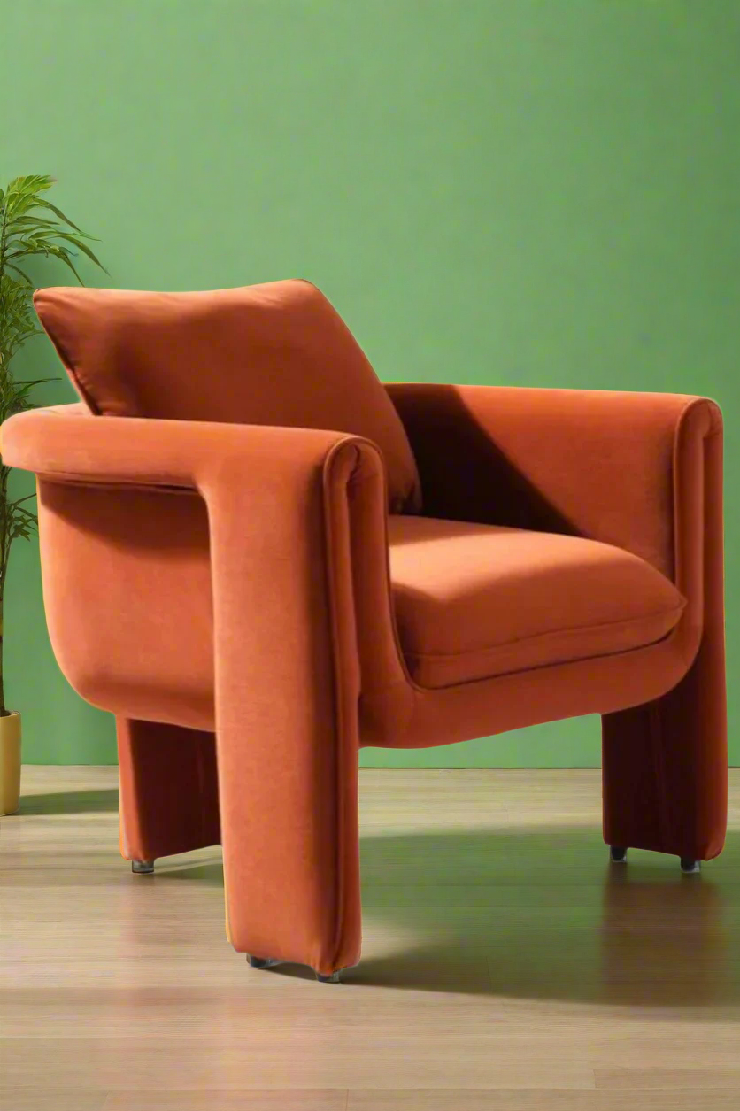 Orange Accent Lounge Chair