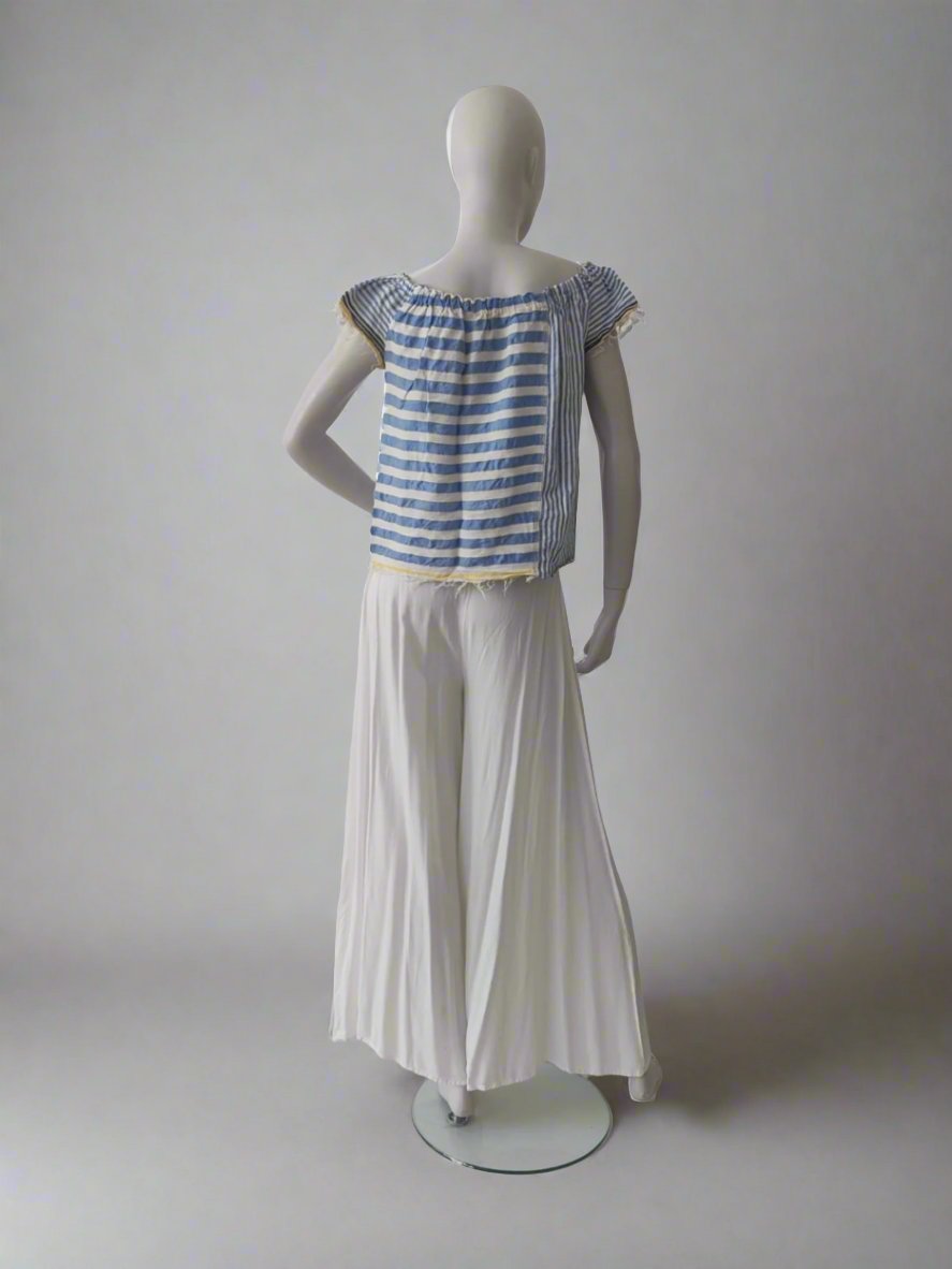 Wide-leg White Trousers