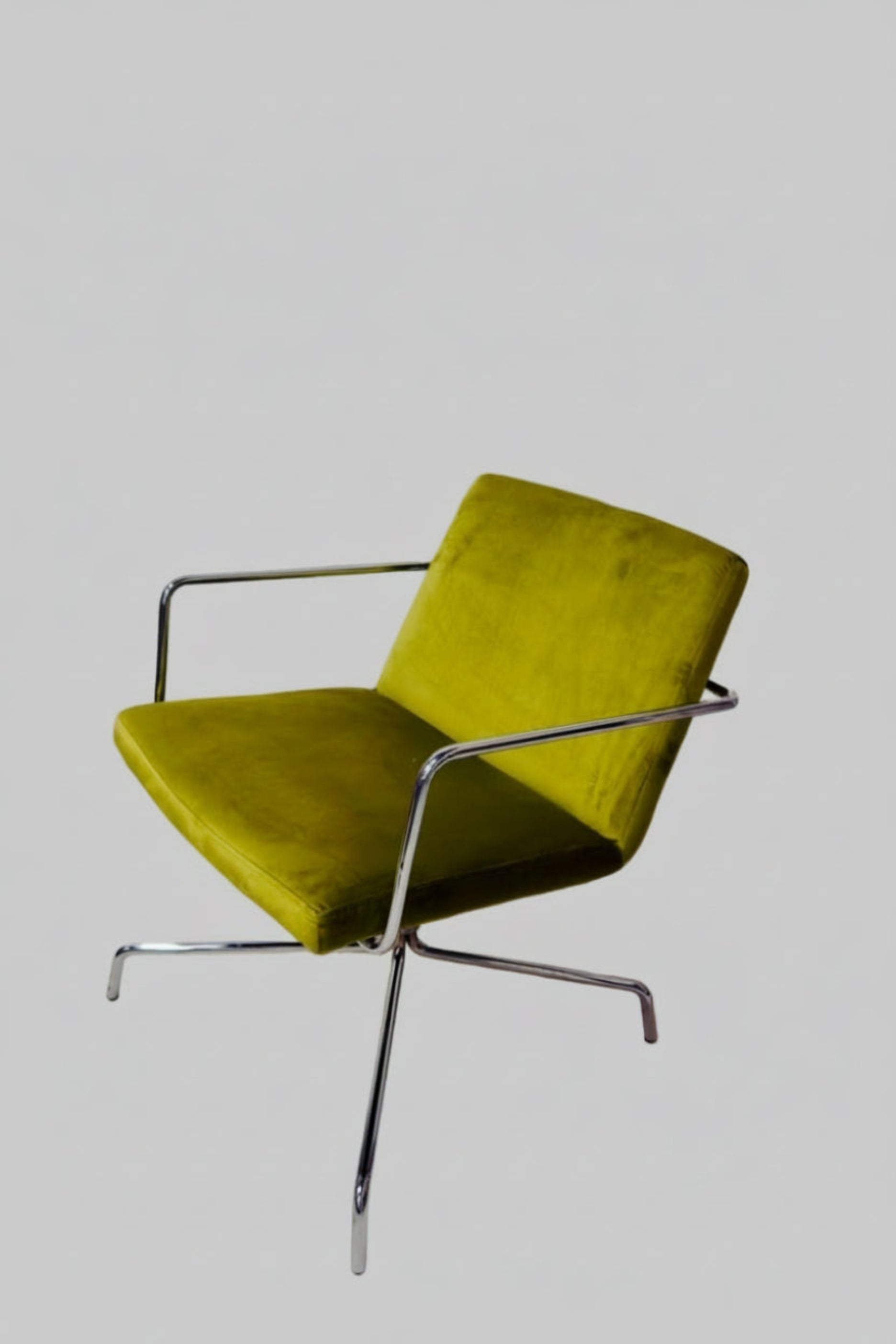Green Velvet Vintage Metal Chair