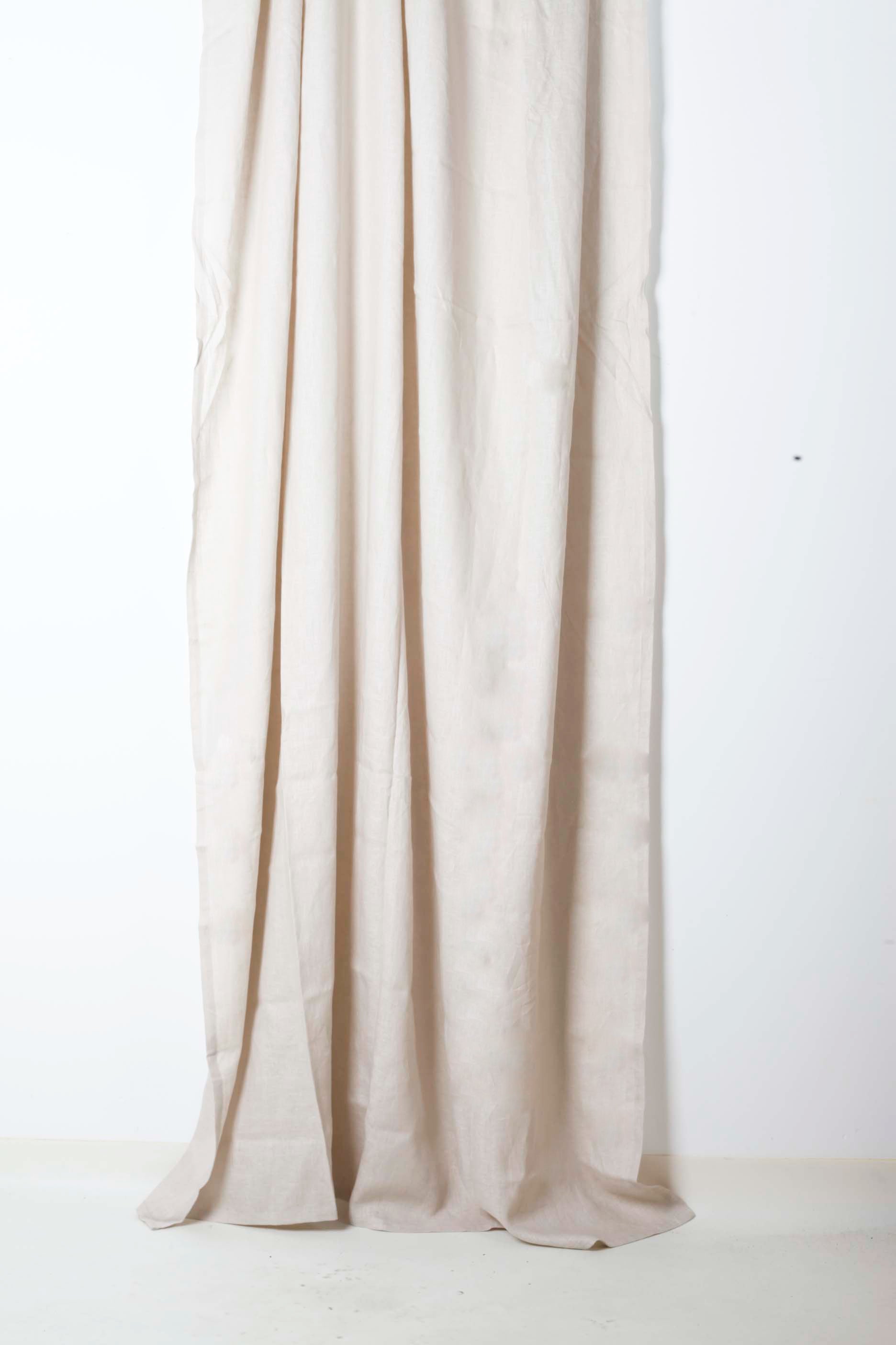 Beige Linen Curtains 1 Pair