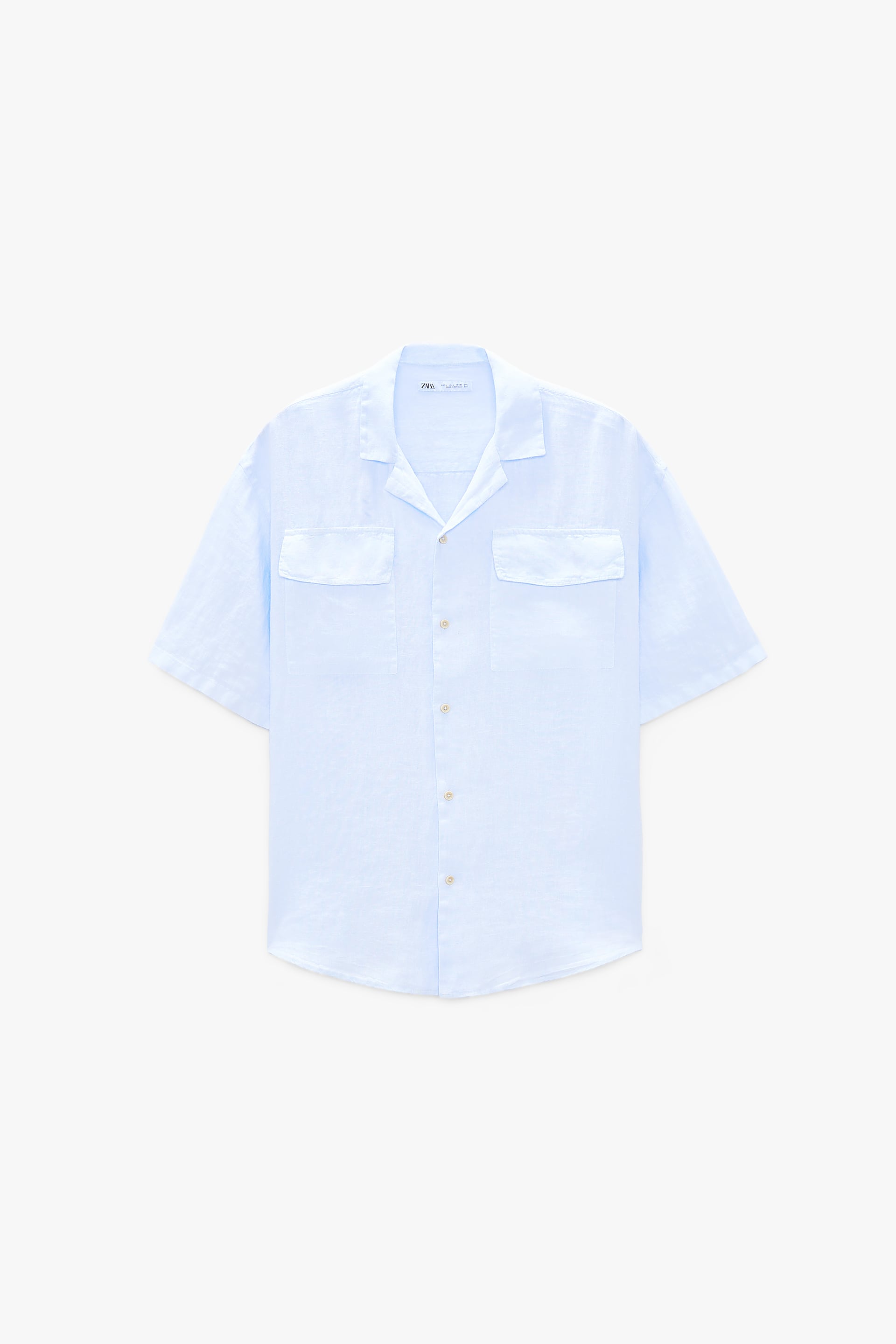 Mens Light Blue Linen Shirt (Medium)