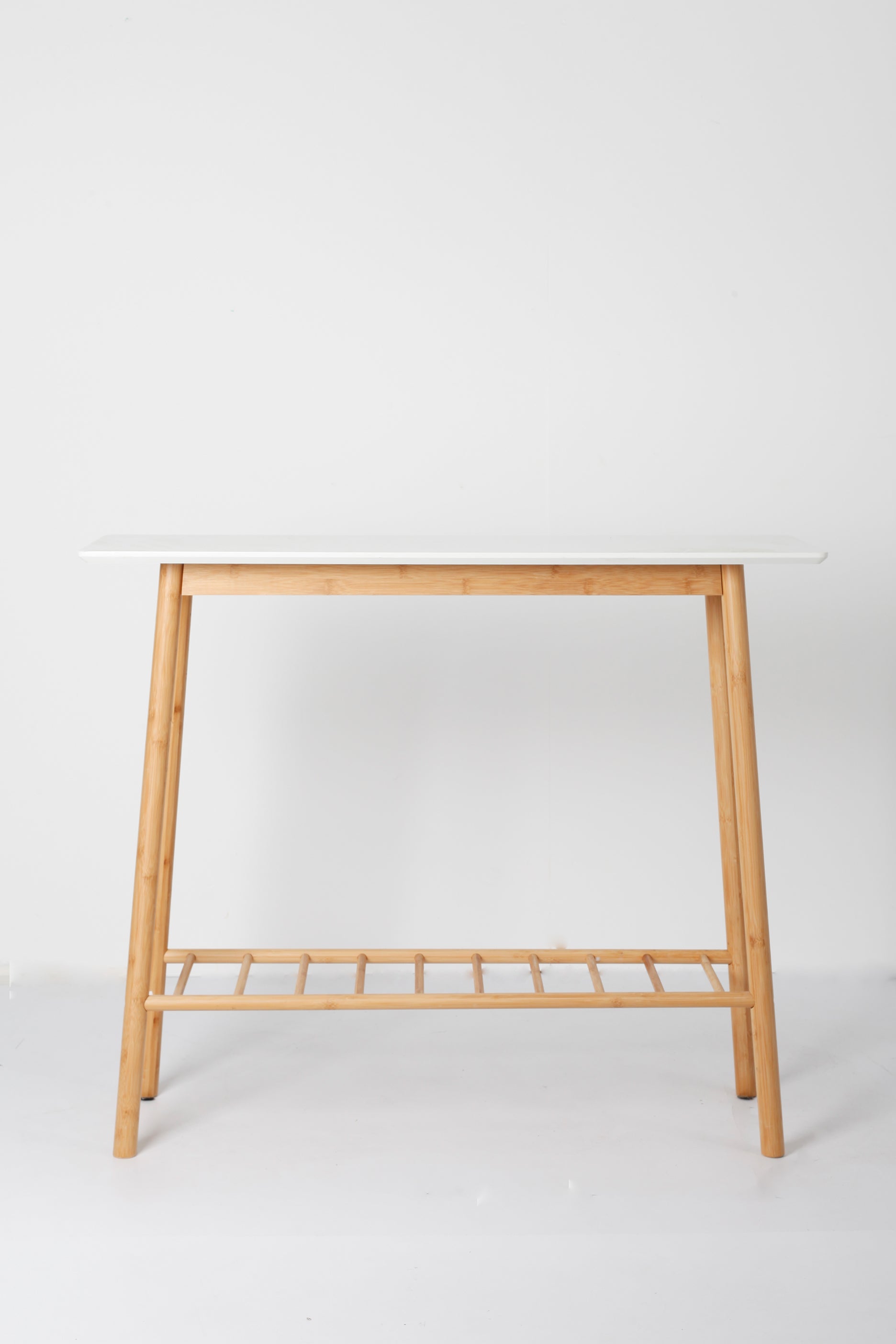 Bamboo Side Table with White Top