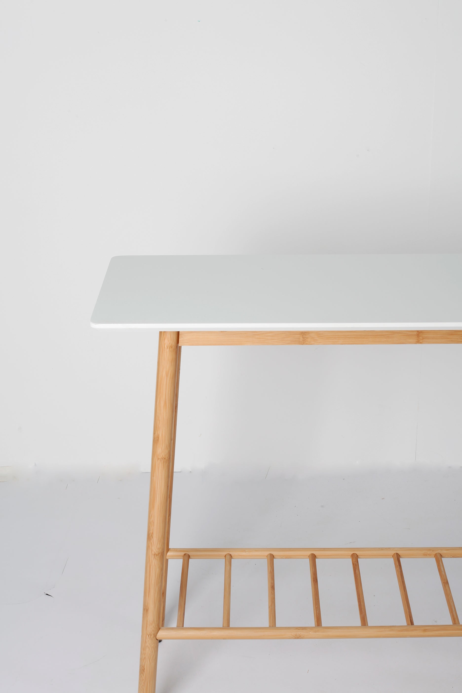 Bamboo Side Table with White Top