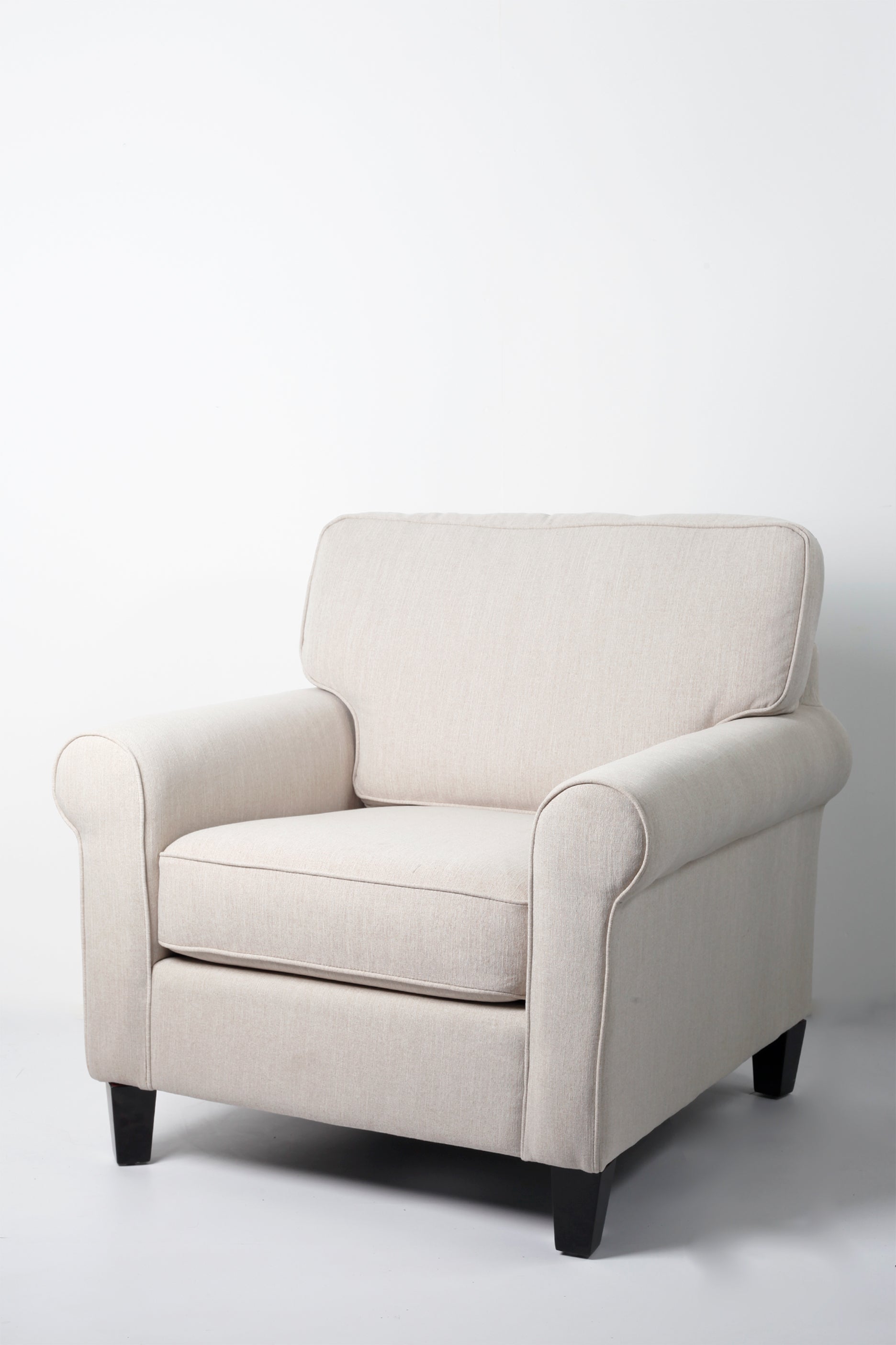 Beige Fabric Armchair