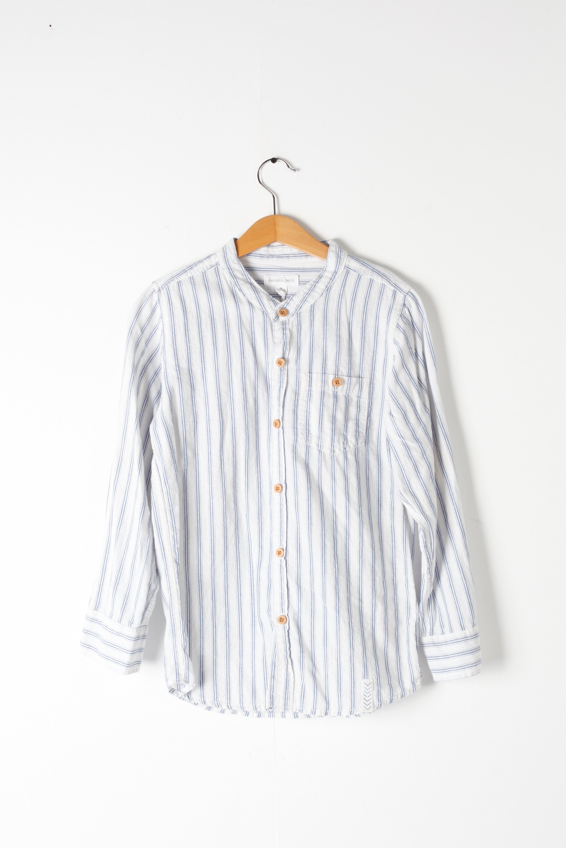 Boys Blue & White Striped Casual Shirt