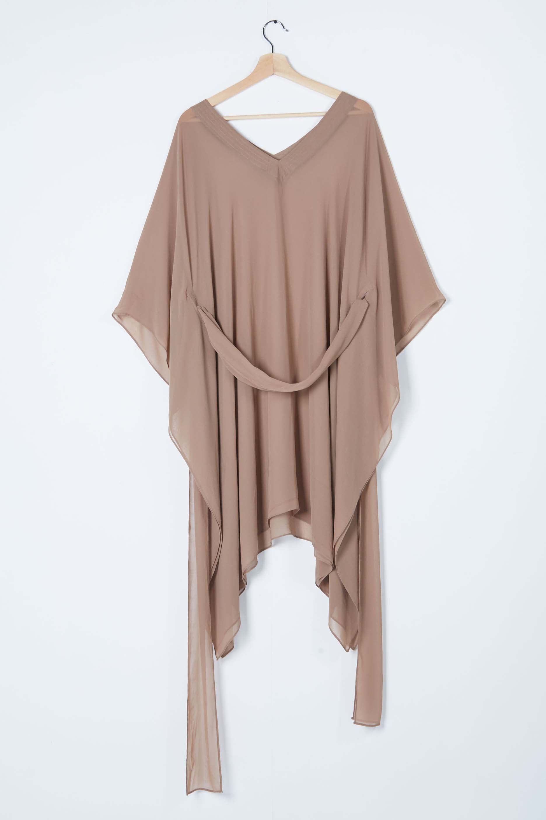 Beige Chiffon Beach Kaftan