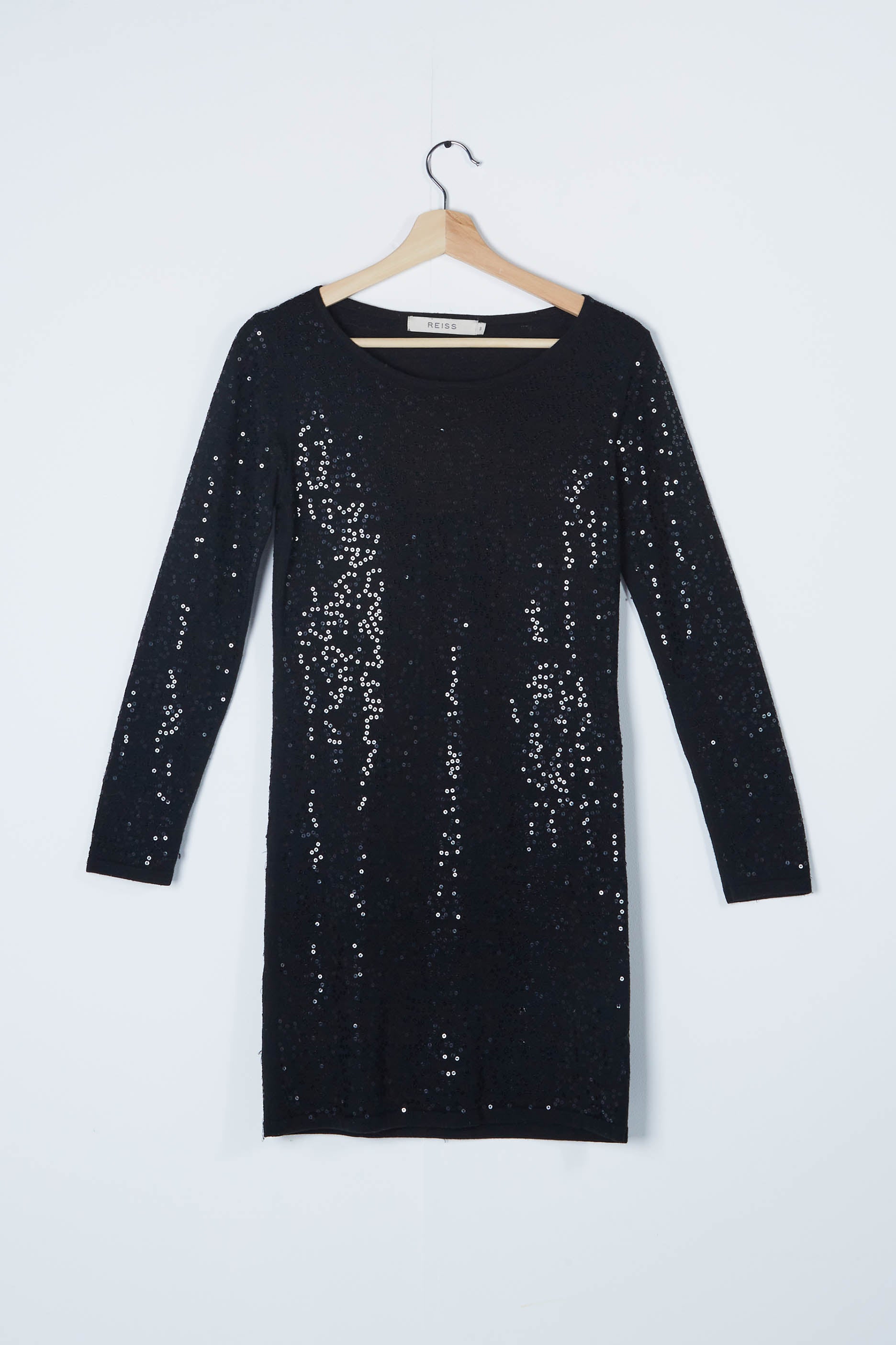 Reiss Black Sequin Sweater Dress (small/medium)