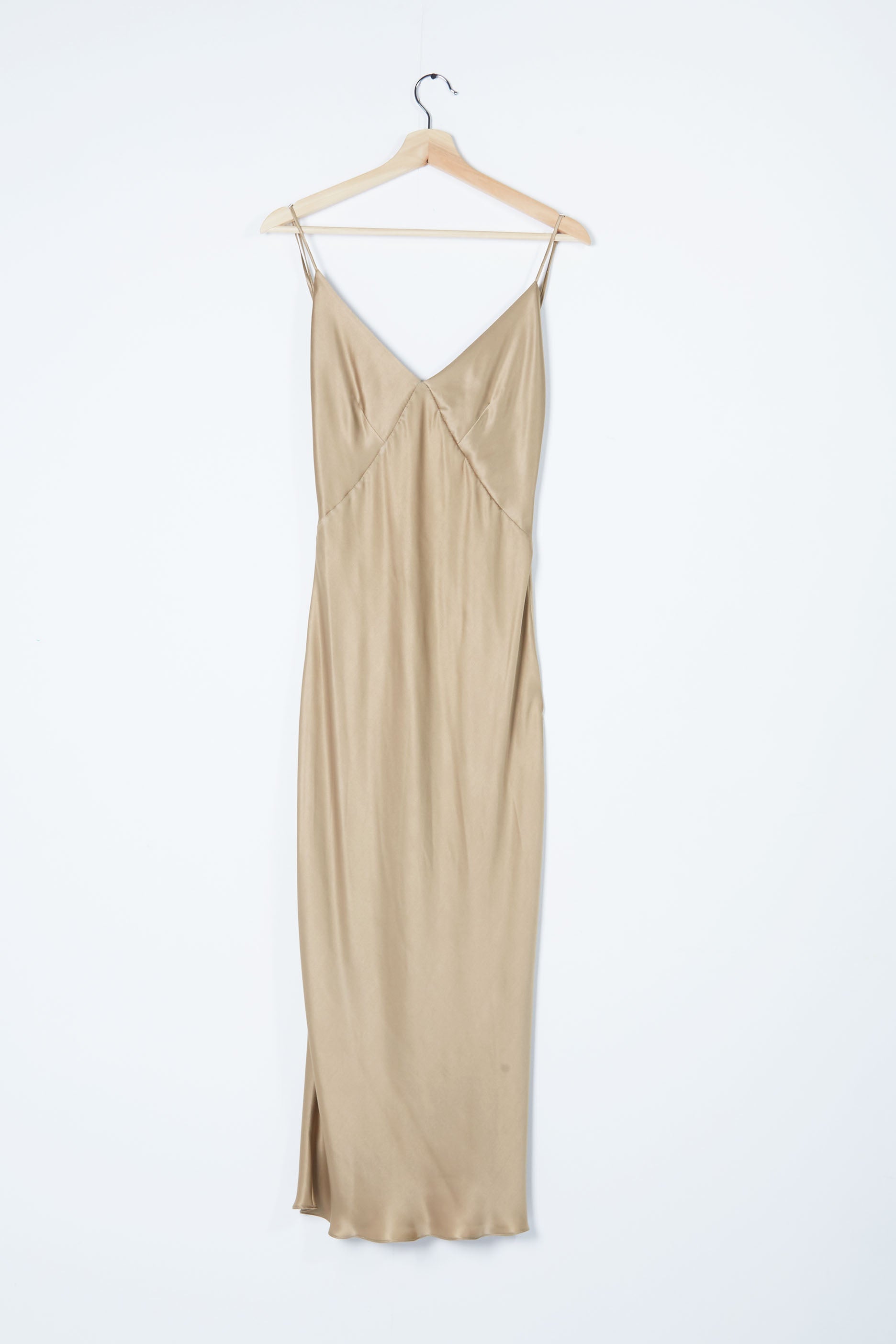 Beige Silk Slip Dress