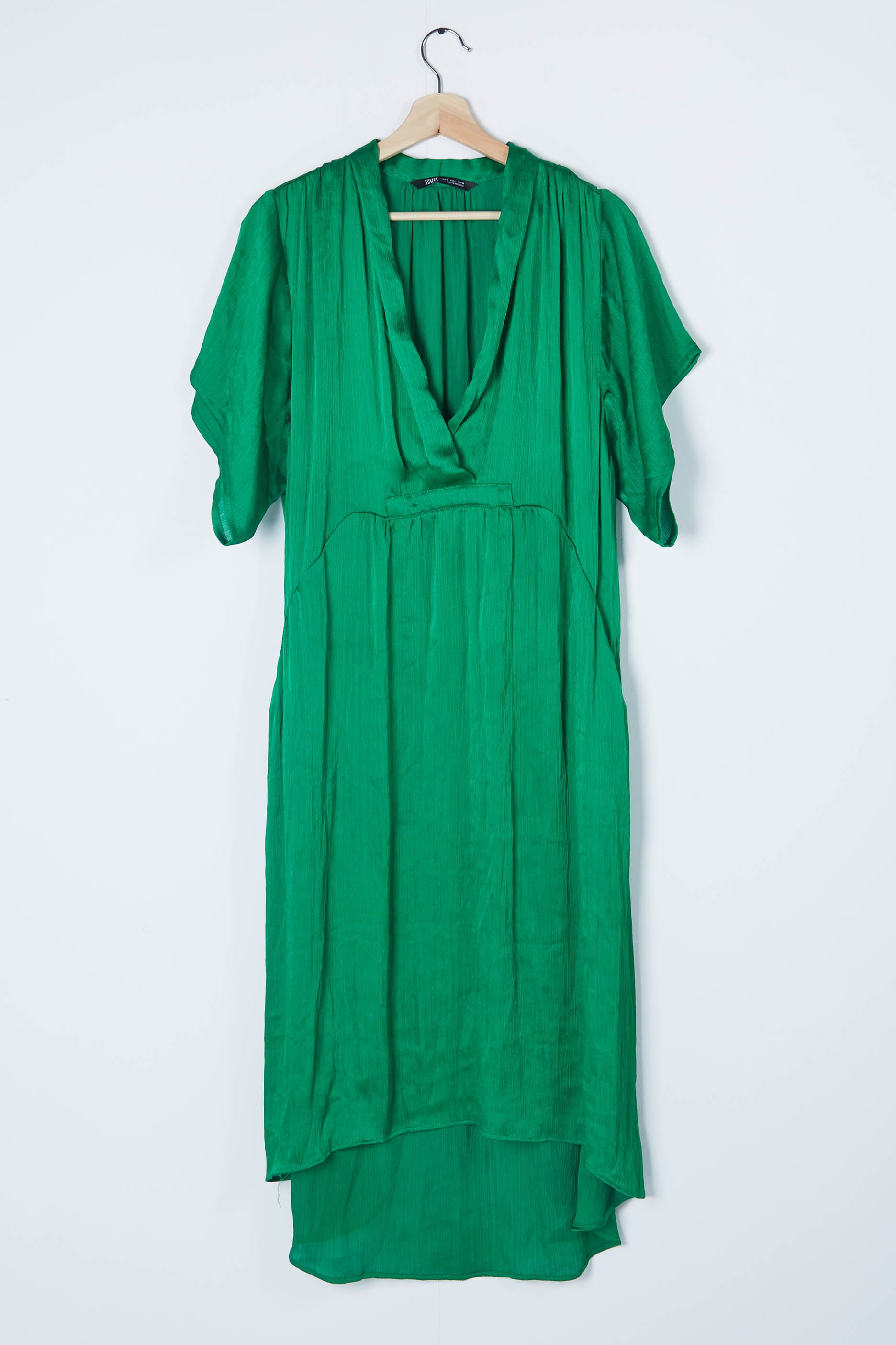 Womens Green Satin Dress (Eu38)