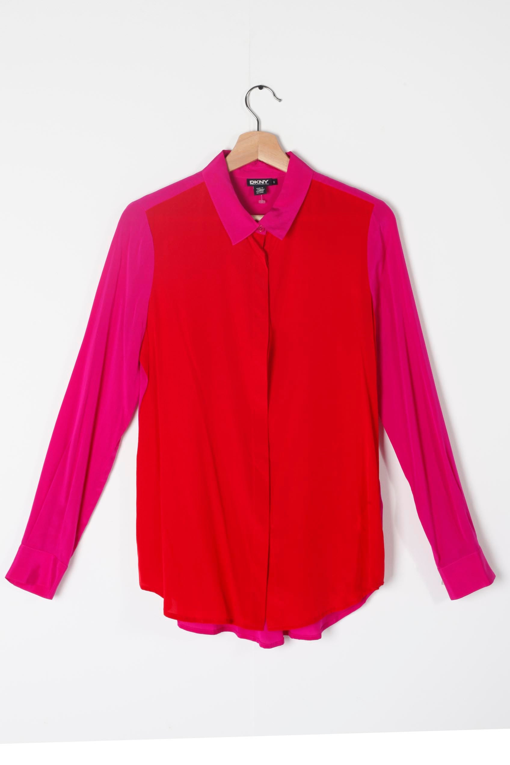 Fuchsia Pink and Red DKNY Shirt