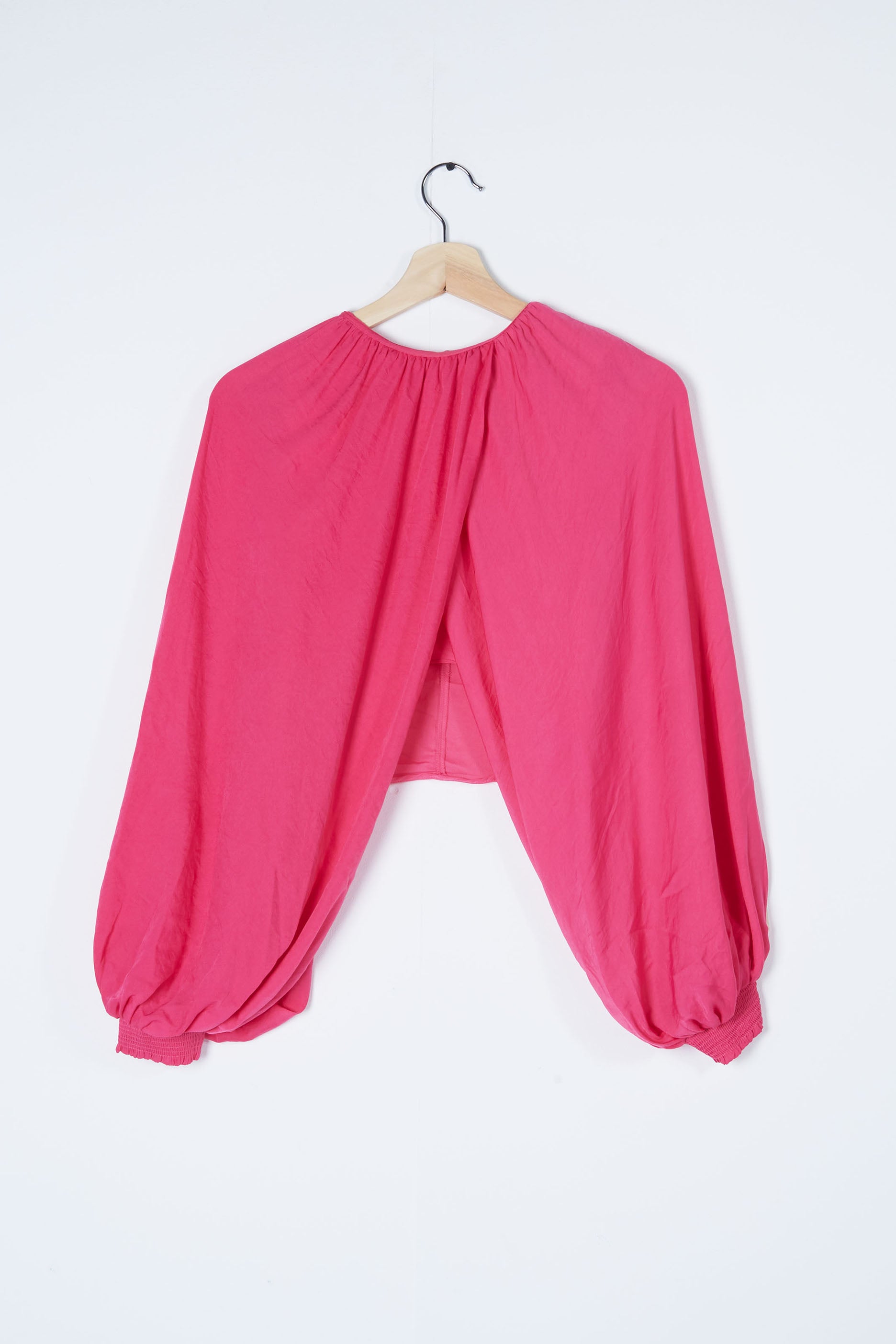 Fuchsia Pink Cropped Blouse