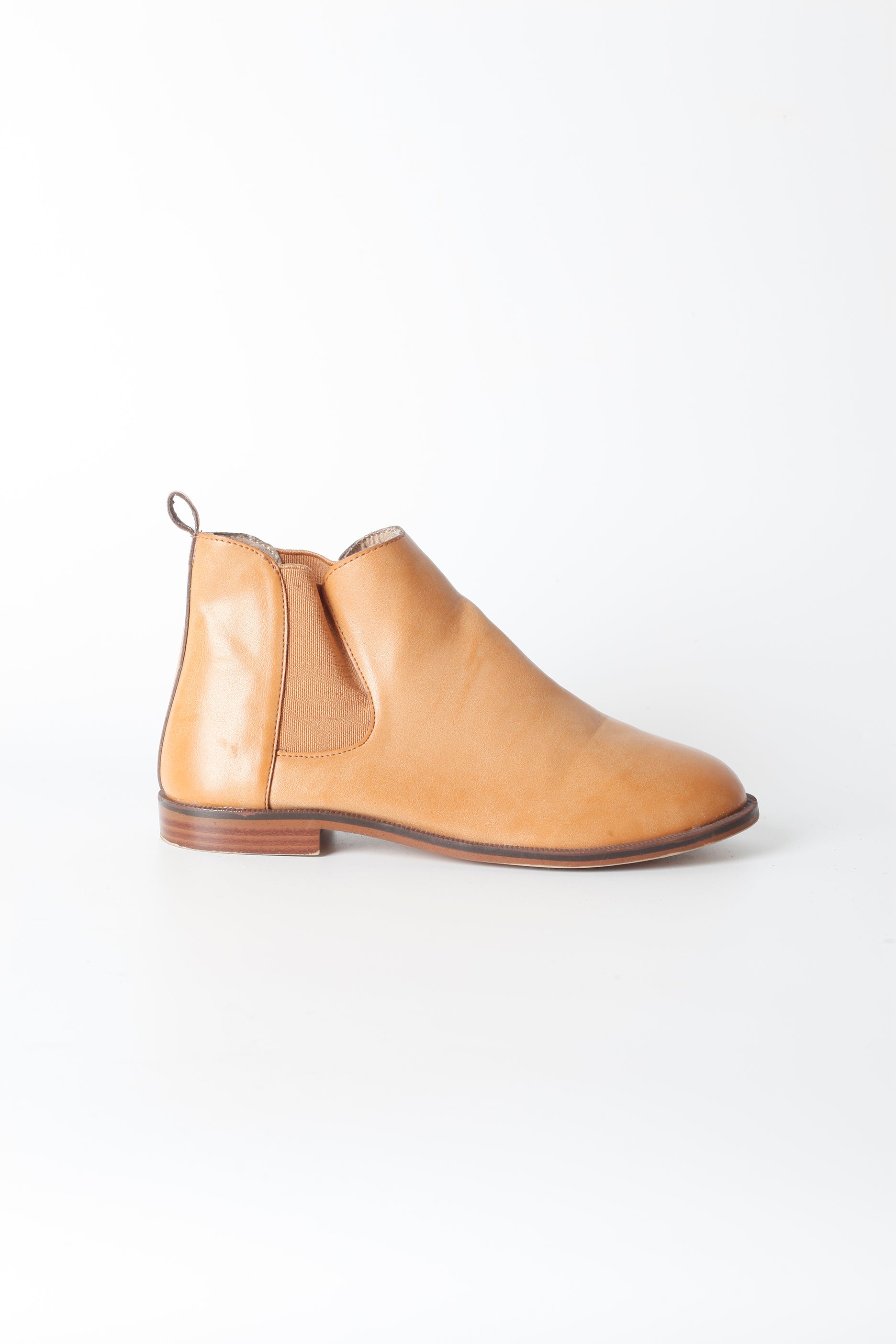 Girls Brown/Tan Leather Chelsea Boots