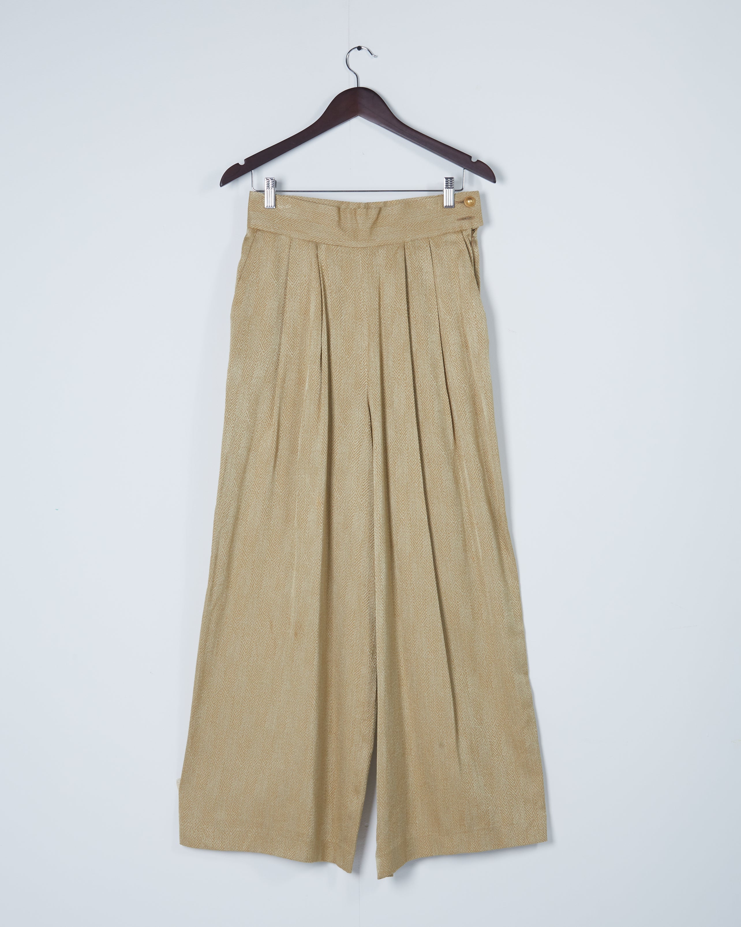 Gold Wide-leg Vintage Trousers