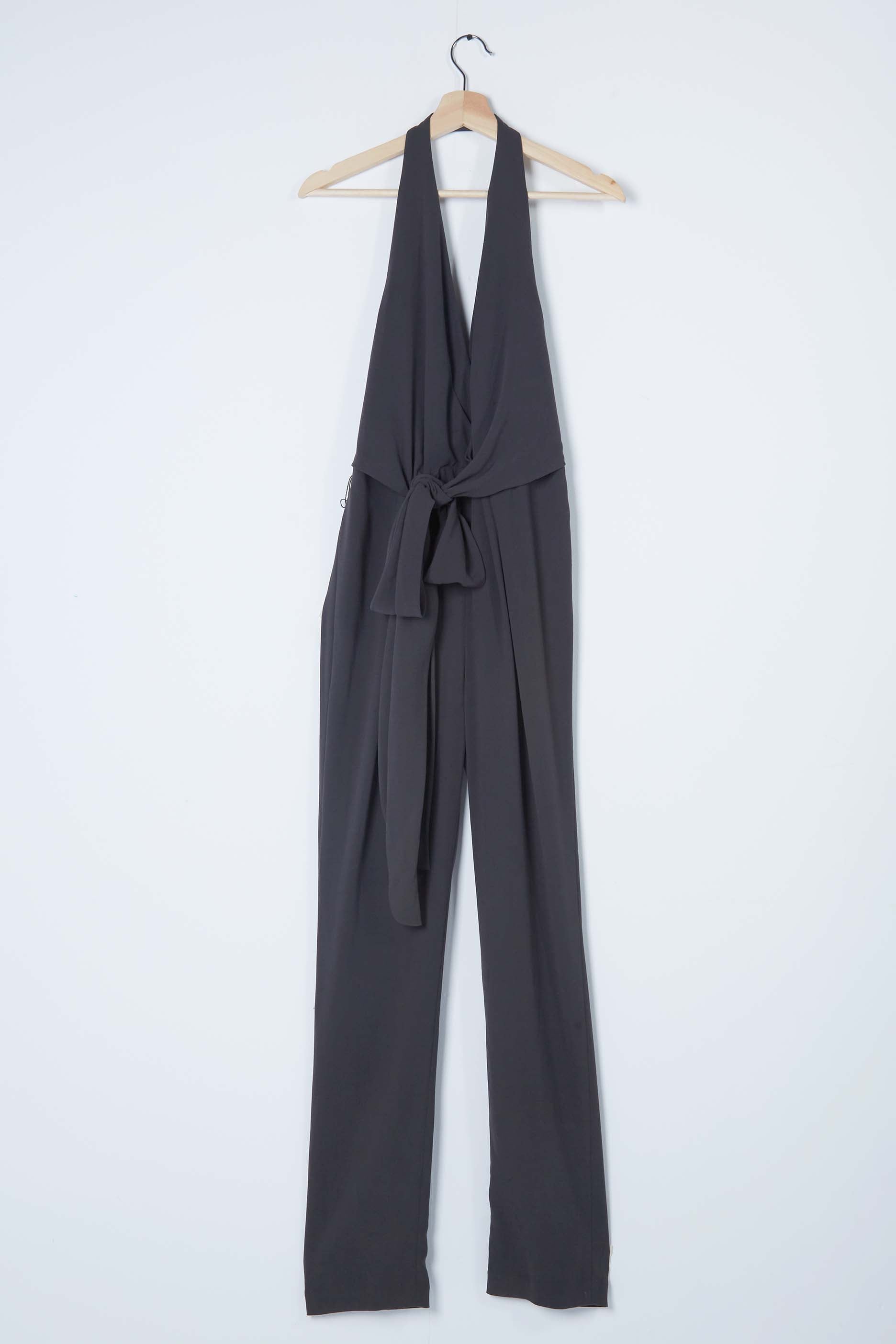 Halston Grey Halterneck Jumpsuit (Eu38)