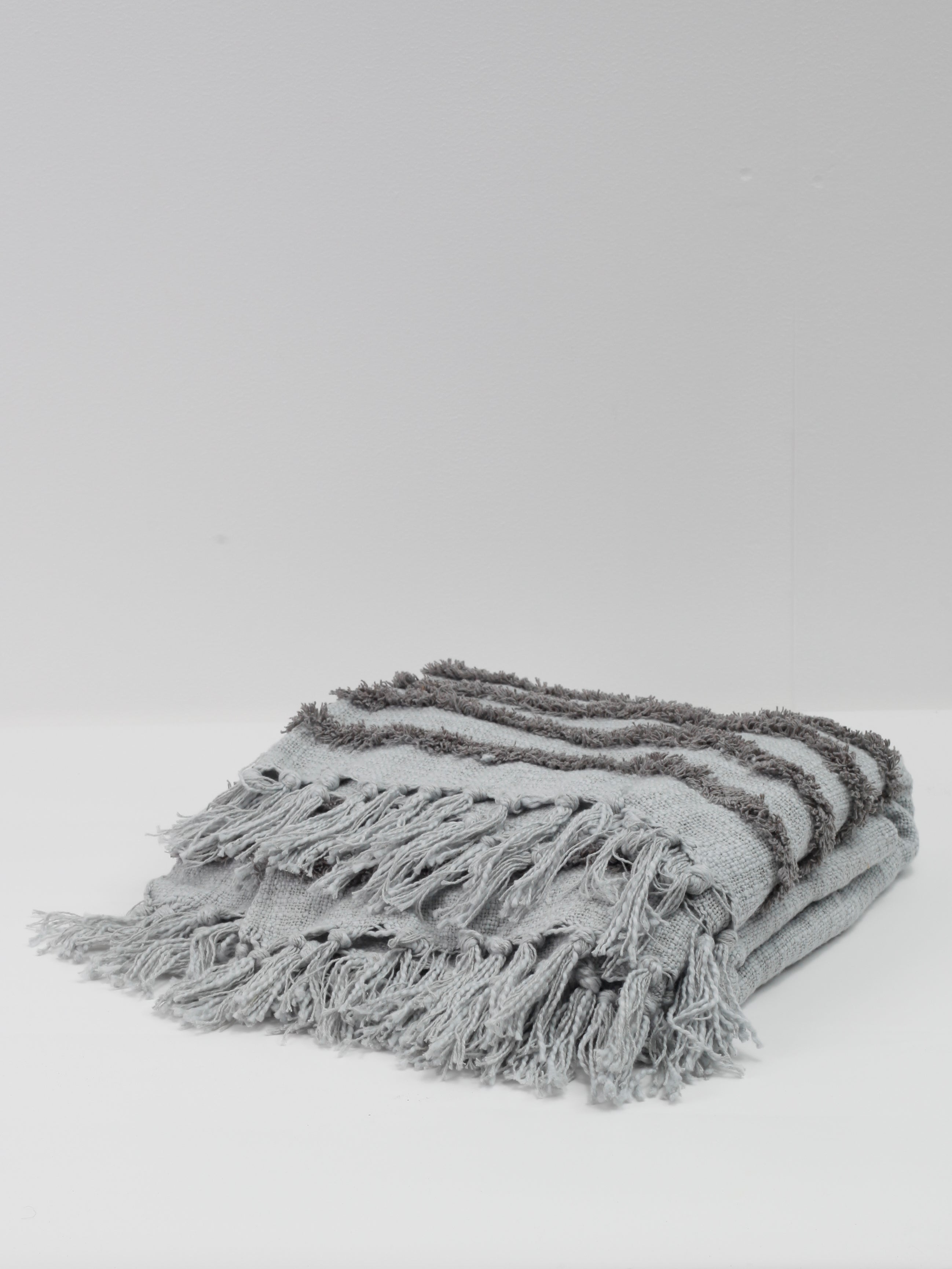 Large Grey Stripe Throw Blanket