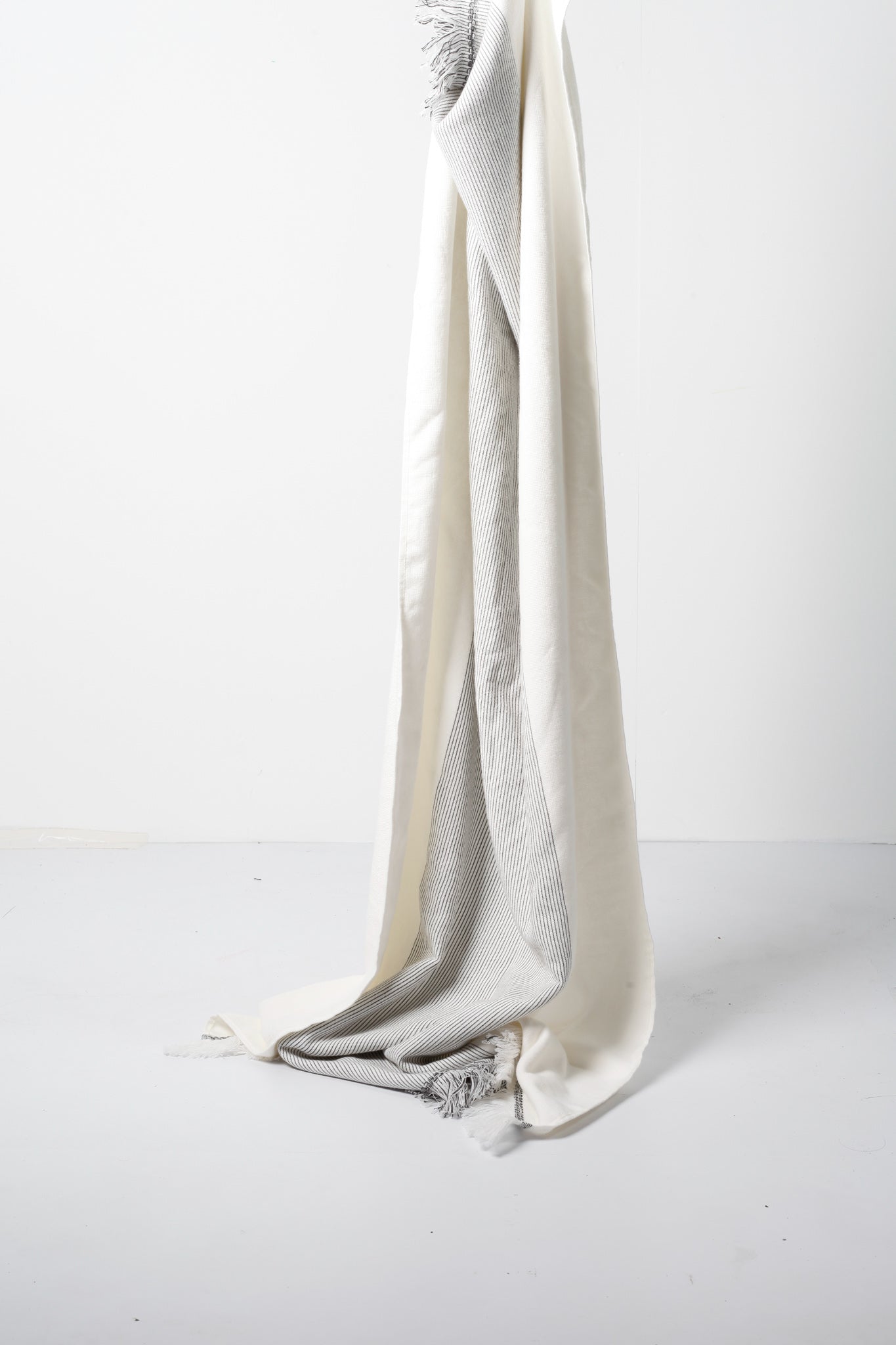 Grey & White Stripe Towel/Throw