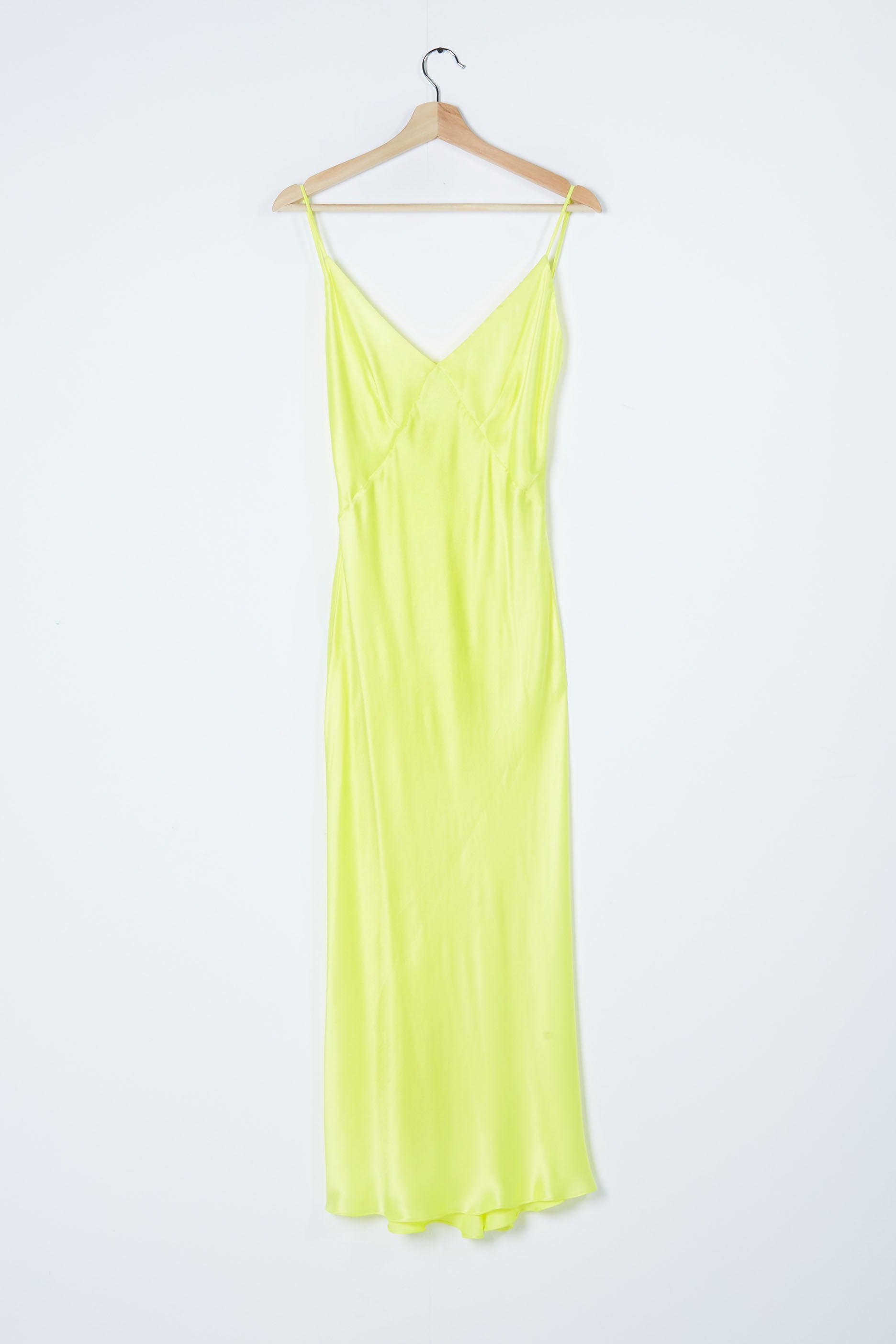 Highlighter Neon Yellow Silk Slip Dress (Eu36/38)
