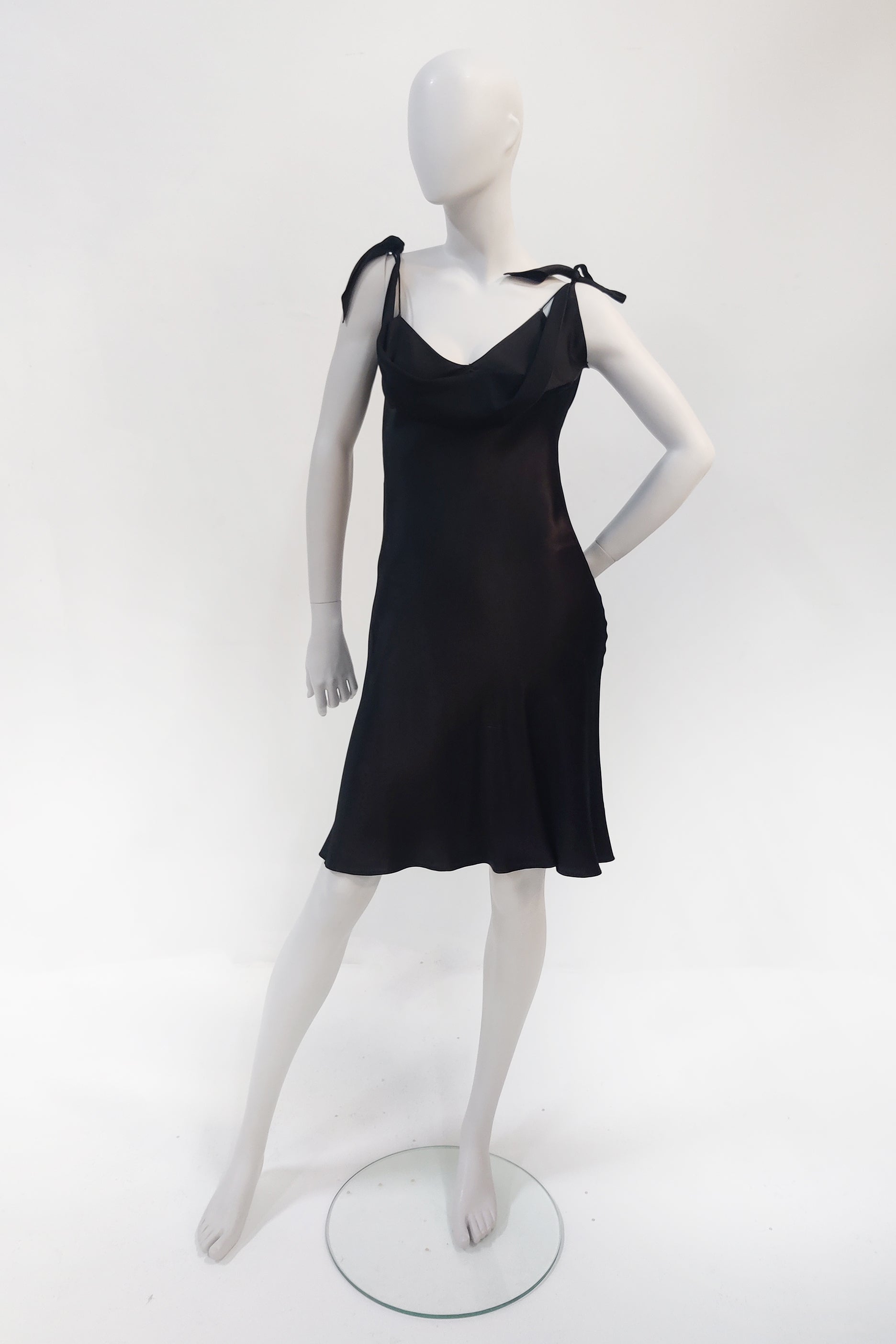 Vintage John Galliano Black Satin Dress (Eu38)